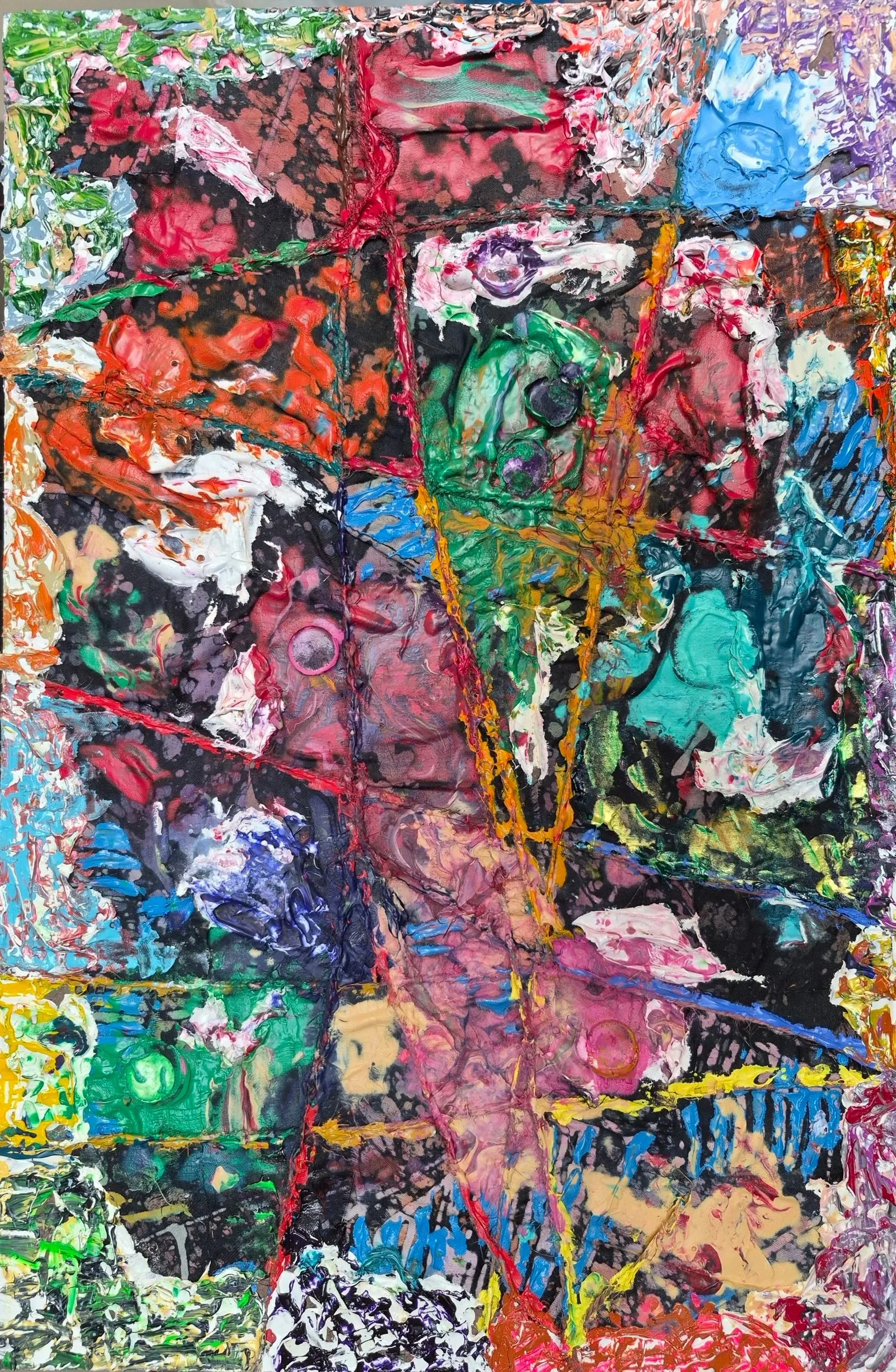 Oratorio No. 1 - Final (2026) | 18" x 12" 
Acrylic on Linen/Media on Hardboard