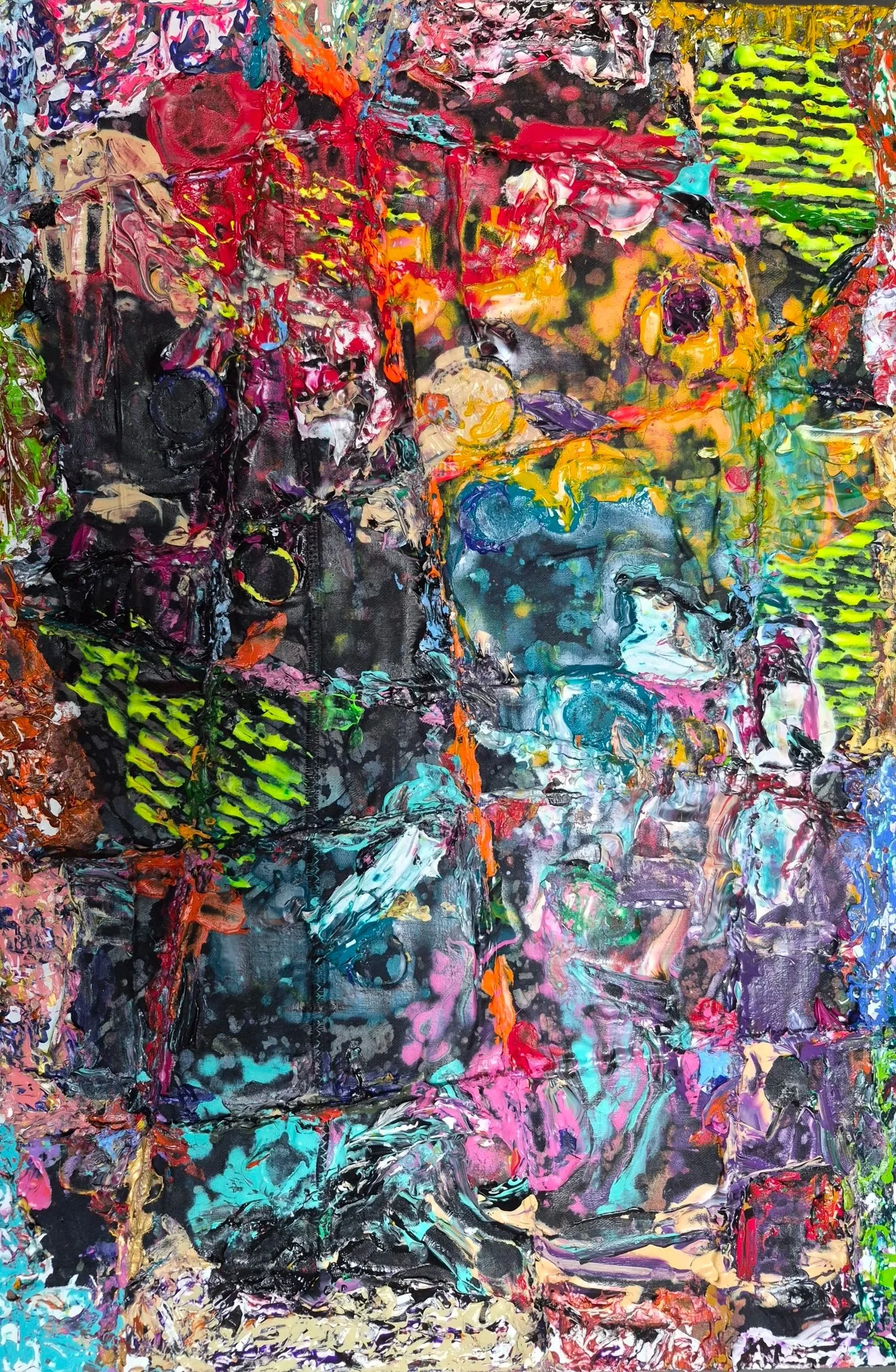 Oratorio No. 10 - Final (2026) | 18" x 12" 
Acrylic on Linen/Media on Hardboard