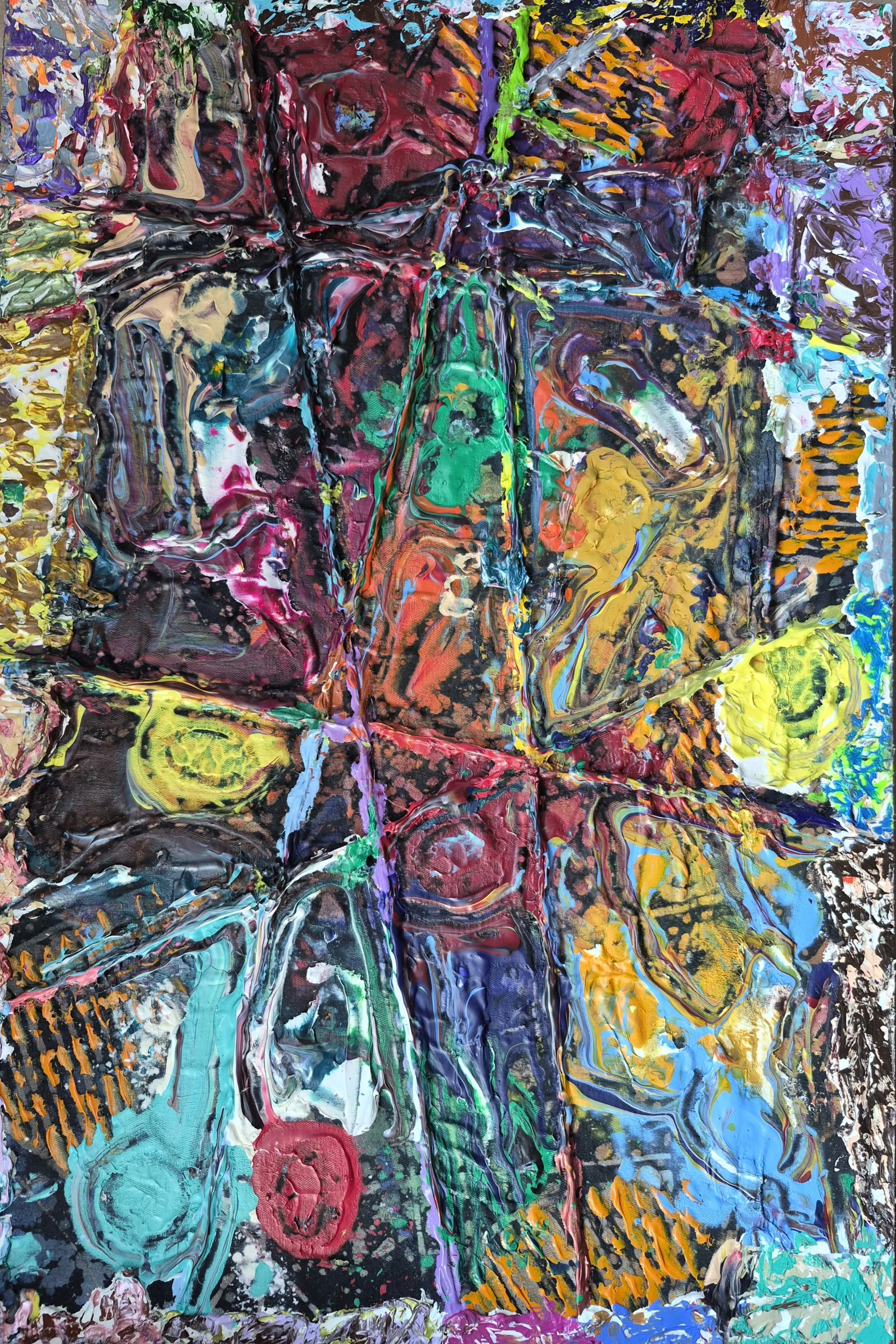 Oratorio No. 17 - Final (2026) | 18" x 12" 
Acrylic on Linen/Media on Hardboard