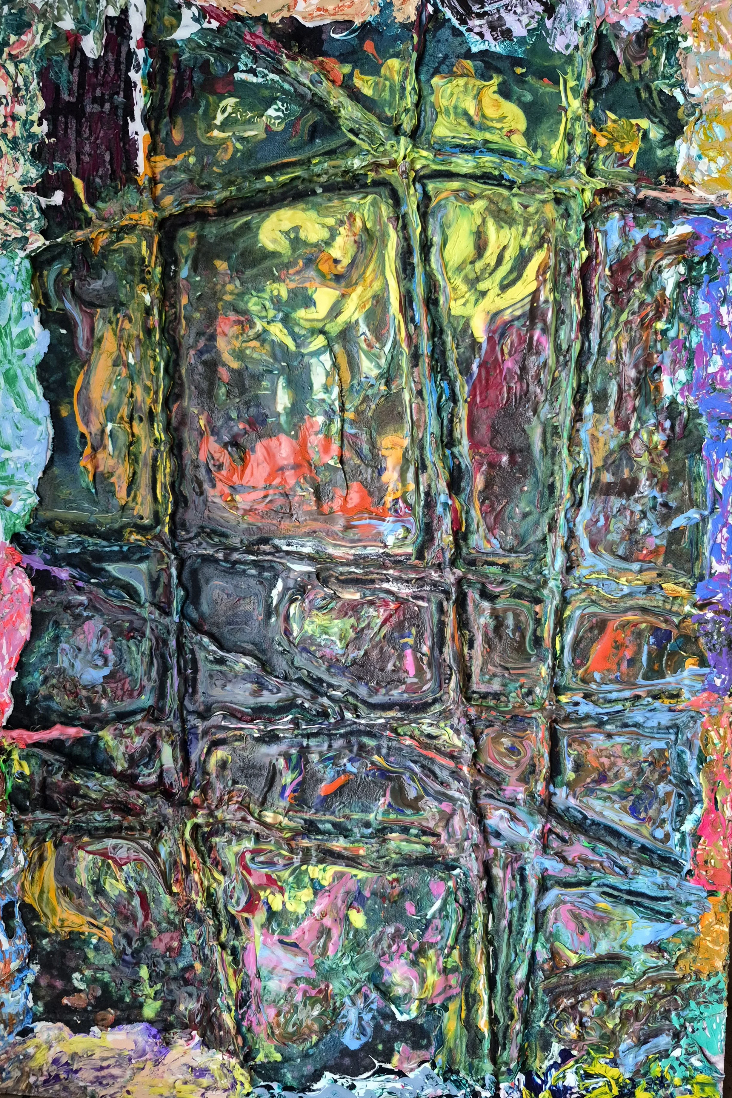 Oratorio No. 20 - Final (2026) | 18" x 12" 
Acrylic on Linen/Media on Hardboard