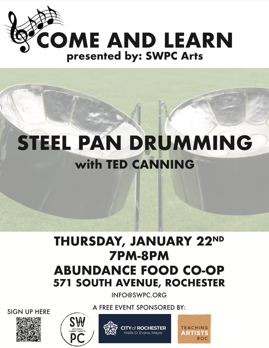 SWPC Arts: Steel Pan with Ted Canning