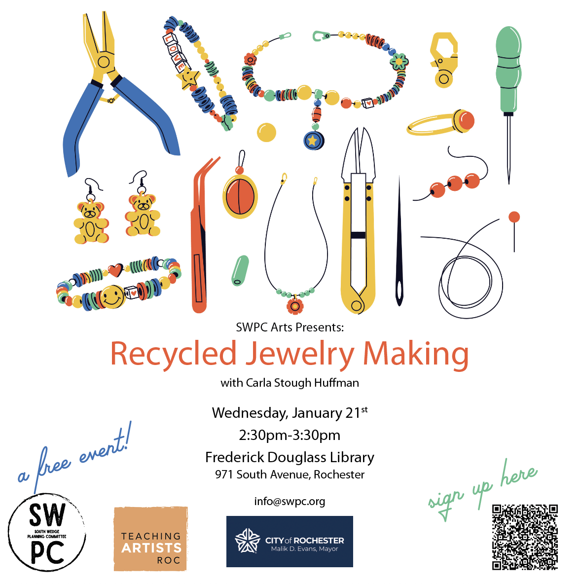 SWPC Arts: Recycled Jewelry Making with Carla Stough Huffman