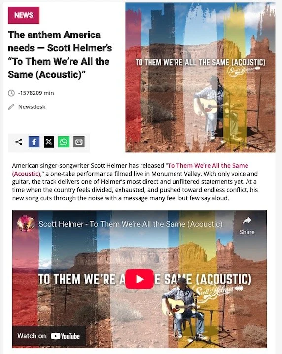 A new article is out today covering my acoustic release To Them We&rsquo;re All the Same.

Link in bio.