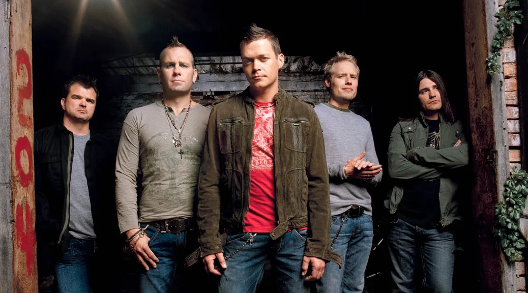 Promotional photo of rock band 3 Doors Down during its 2014 Songs From the Basement acoustic tour.