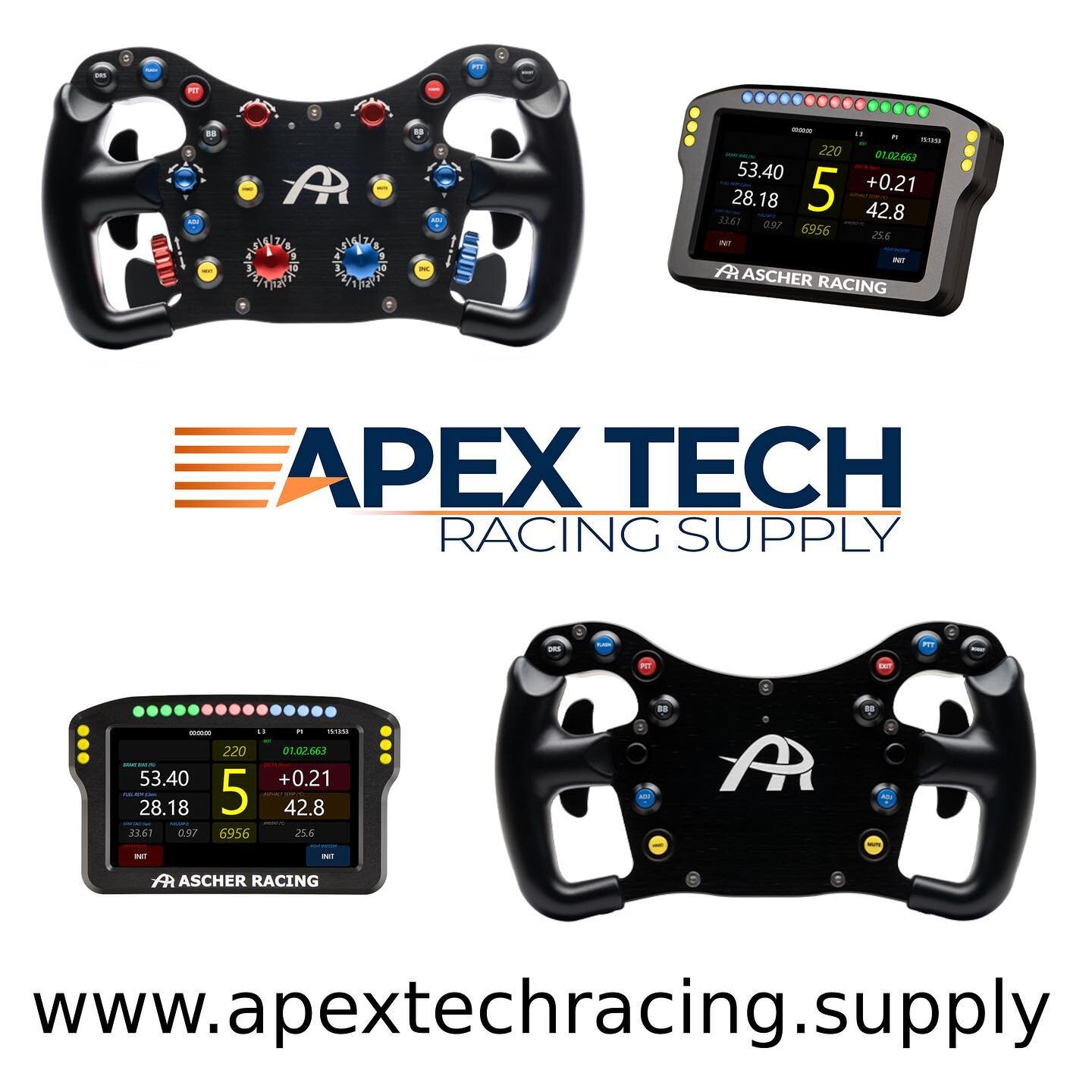 @ascher.racing wheels and DDUs are selling fast to our 🇺🇸 customers! Get yours before they&rsquo;re gone. 

We have the following items left:
Two F64-USB V3 Wheels
Two F28-SC V2 Simucube Wireless Wheels
Two 5&rdquo; Dashboard Displays
Two 4&rdquo; 