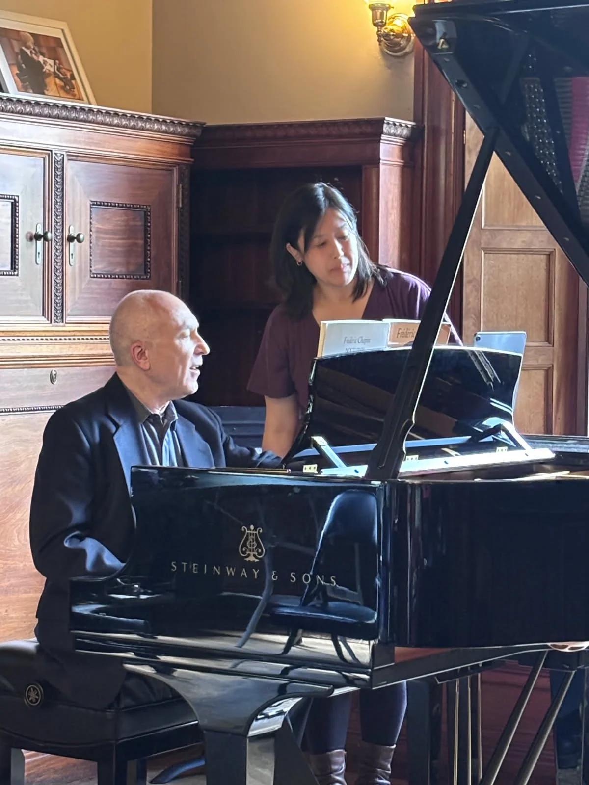 Sergey Schepkin teaches a Chopin Polonaise to Kim Chen in a master class