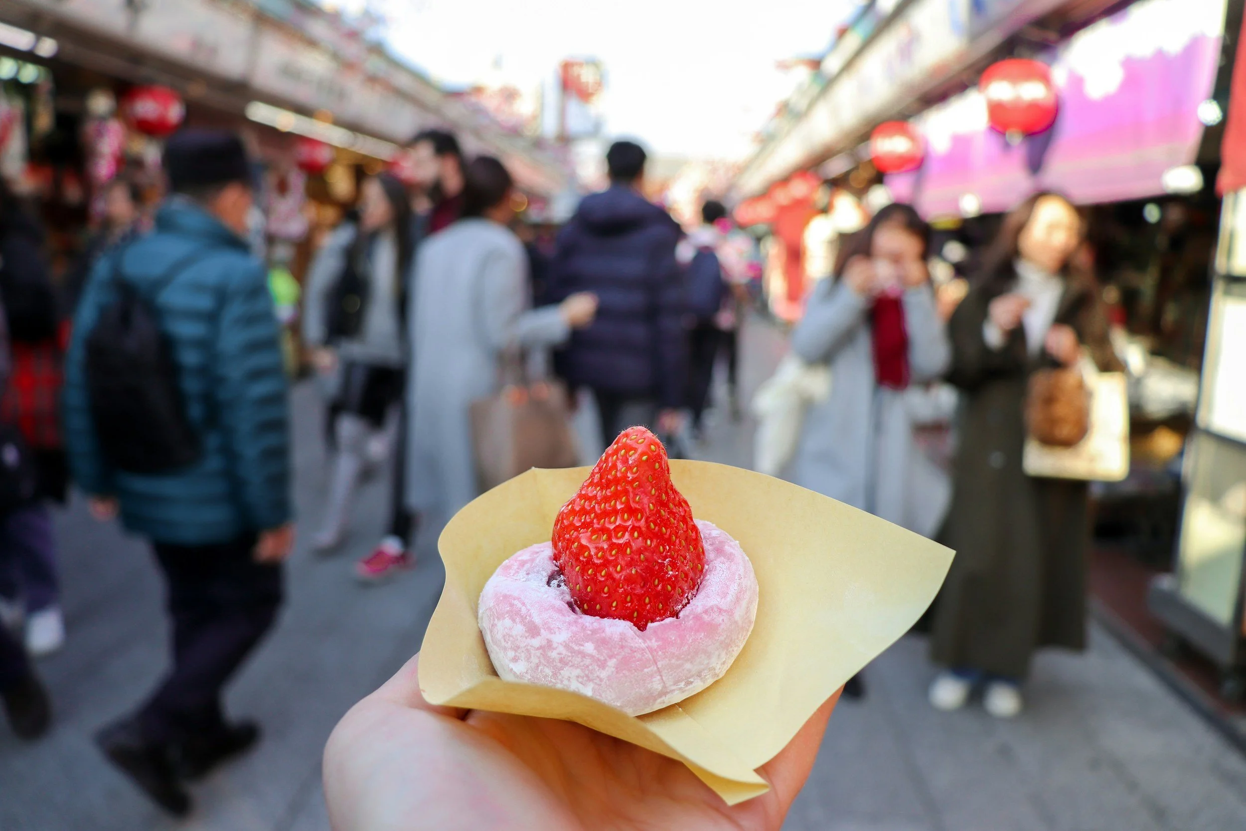 strawberry daifuku in asakusa