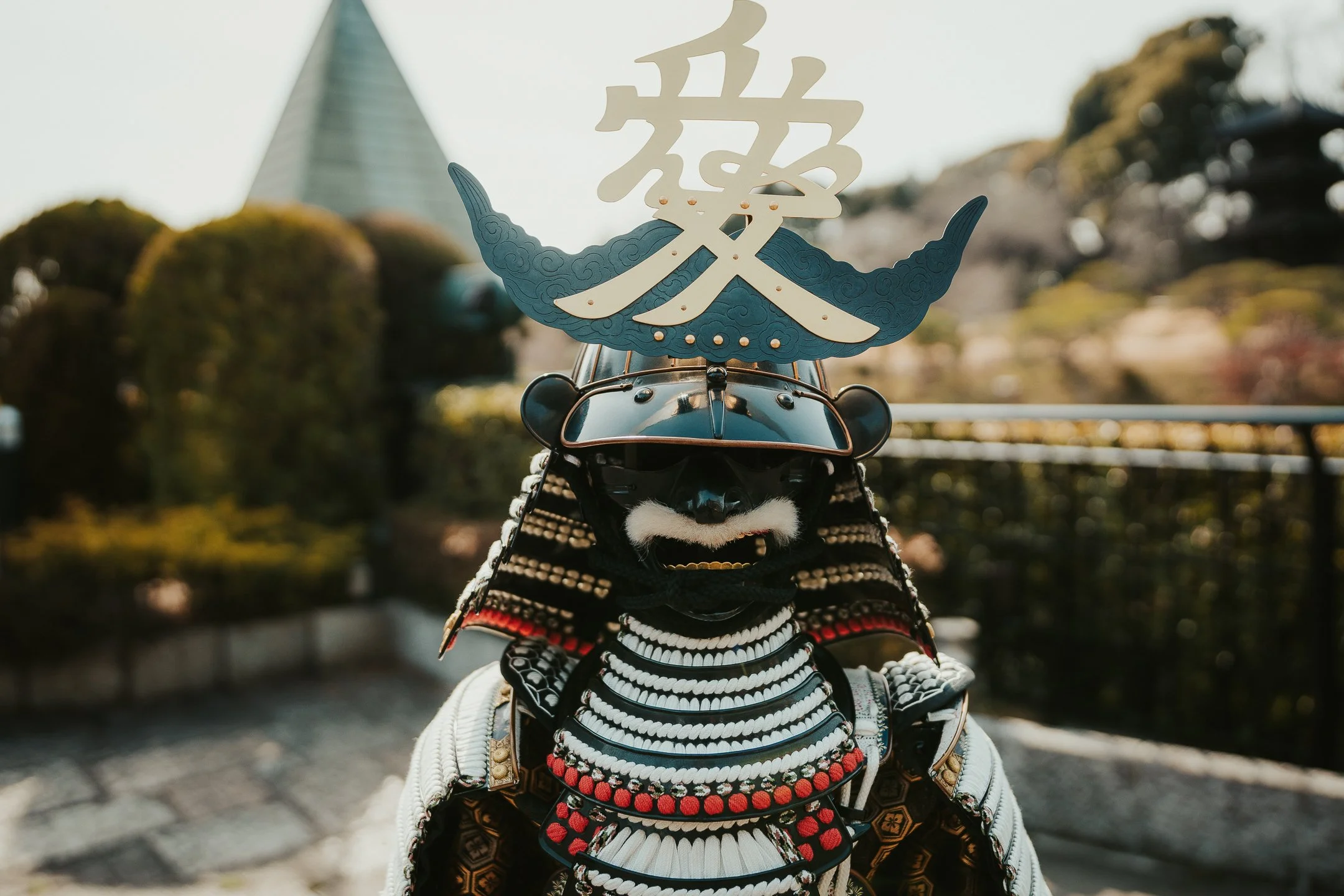 Samurai with the kanji Ai meaning love