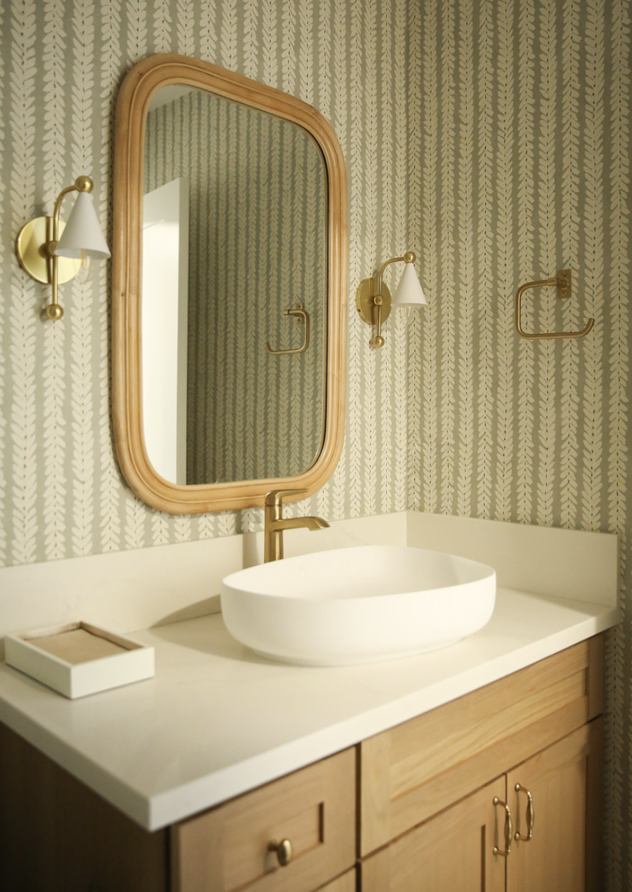 Quebrada Powder Room Refresh: From Builder Basic to Warm & Inviting
