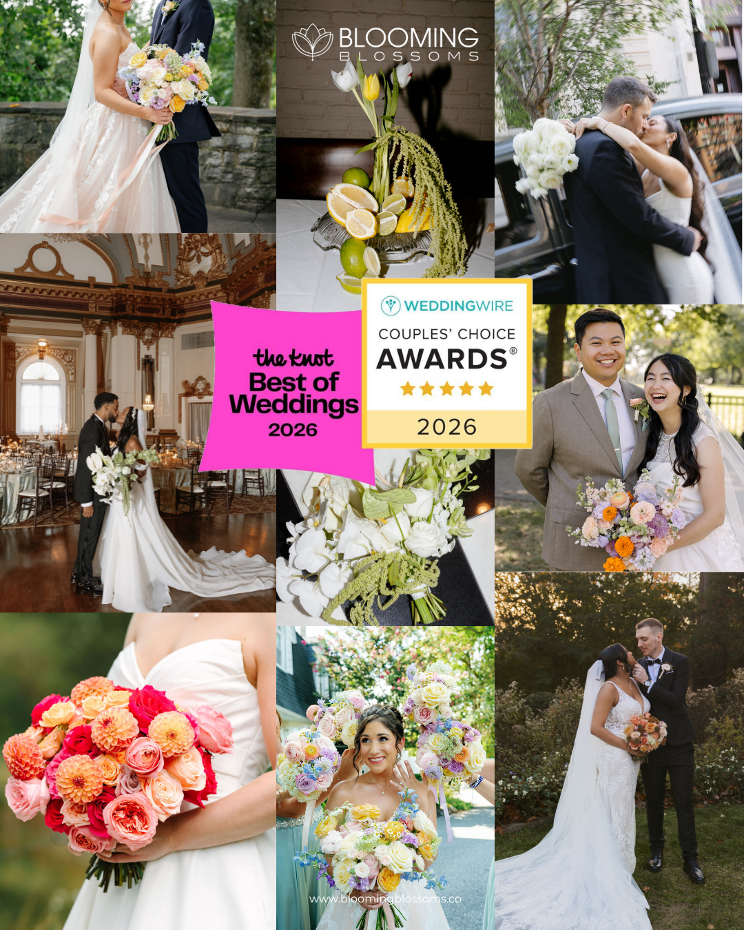 Blooming Blossoms Wins The Knot Best of Weddings &amp; WeddingWire Couples’ Choice 2026