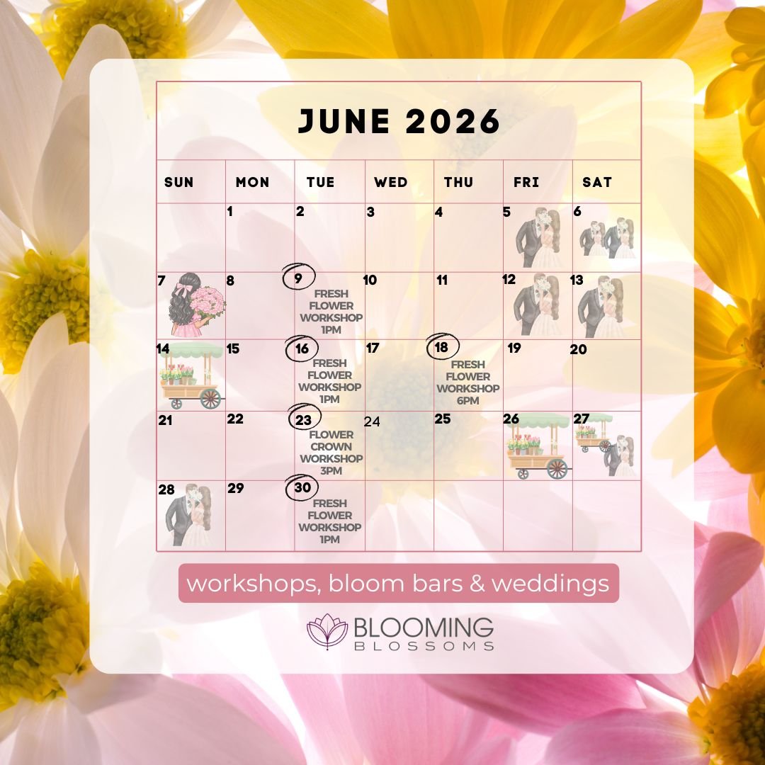 June at Blooming Blossoms: Workshops, Bloom Bars &amp; Wedding Season in Full Swing