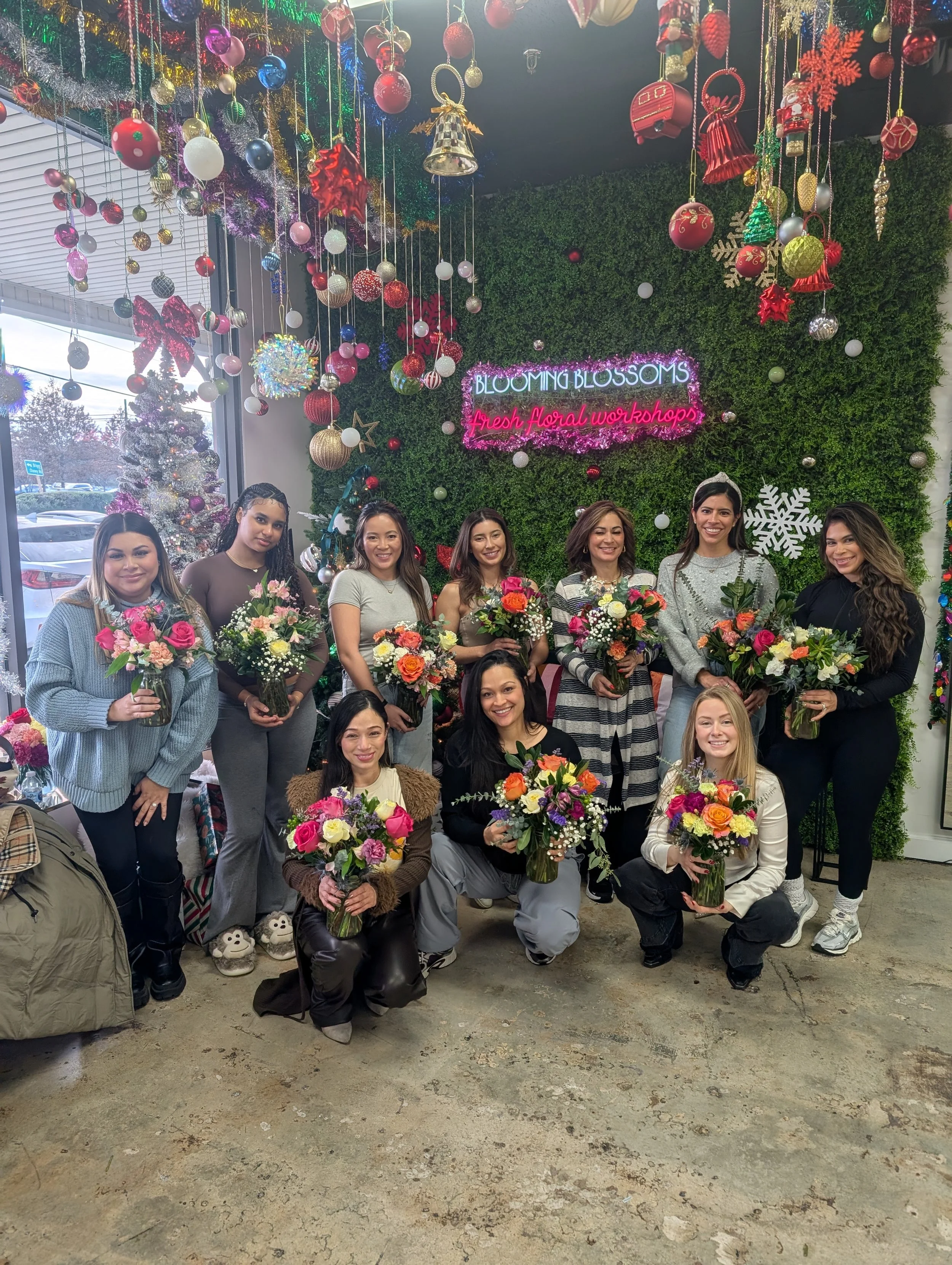 A fresh flower class workshop is a fun and unique way to spend a girls night out. You'll learn how to arrange flowers, create beautiful bouquets, and bond with your friends in a creative and relaxing environment.