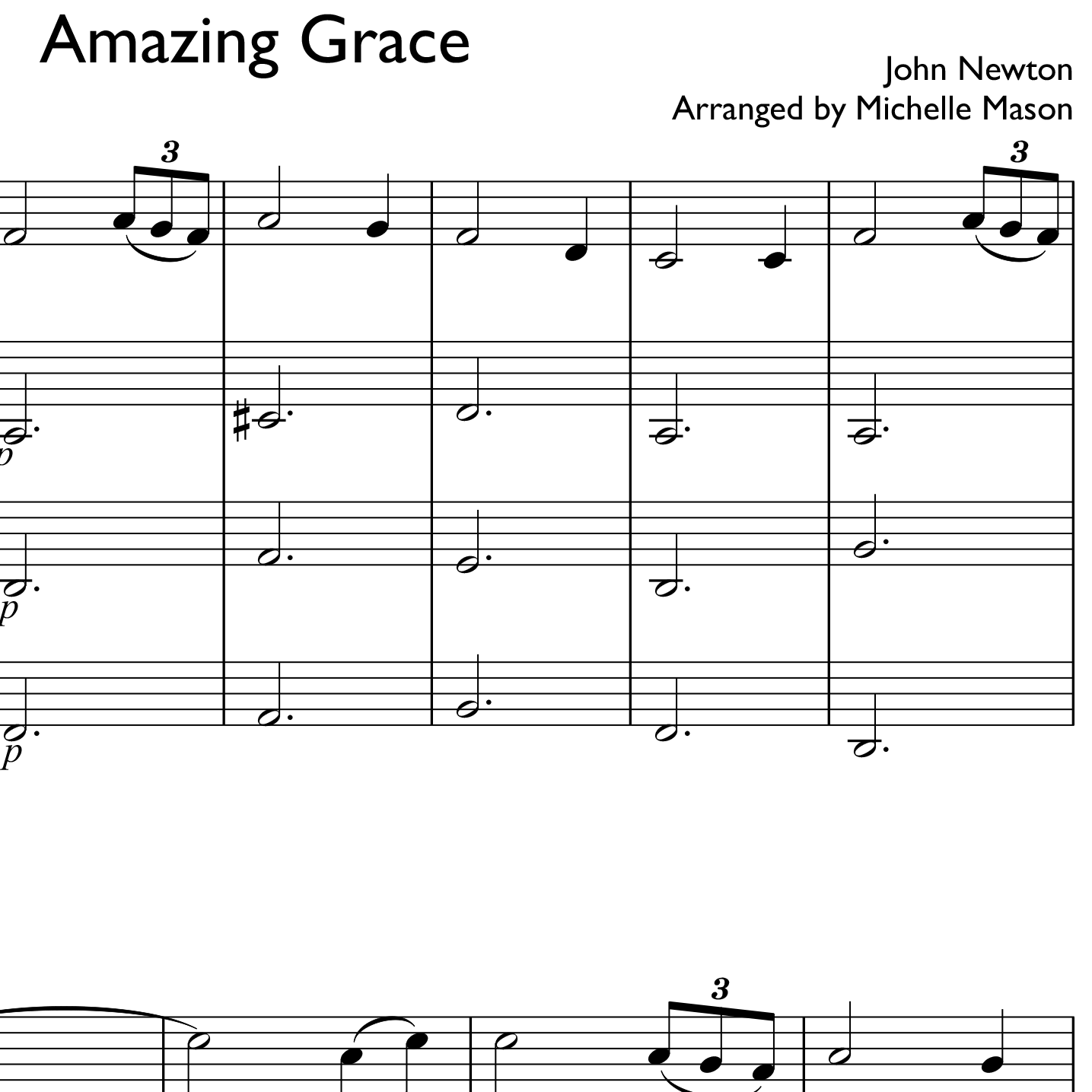 Amazing Grace - F major
