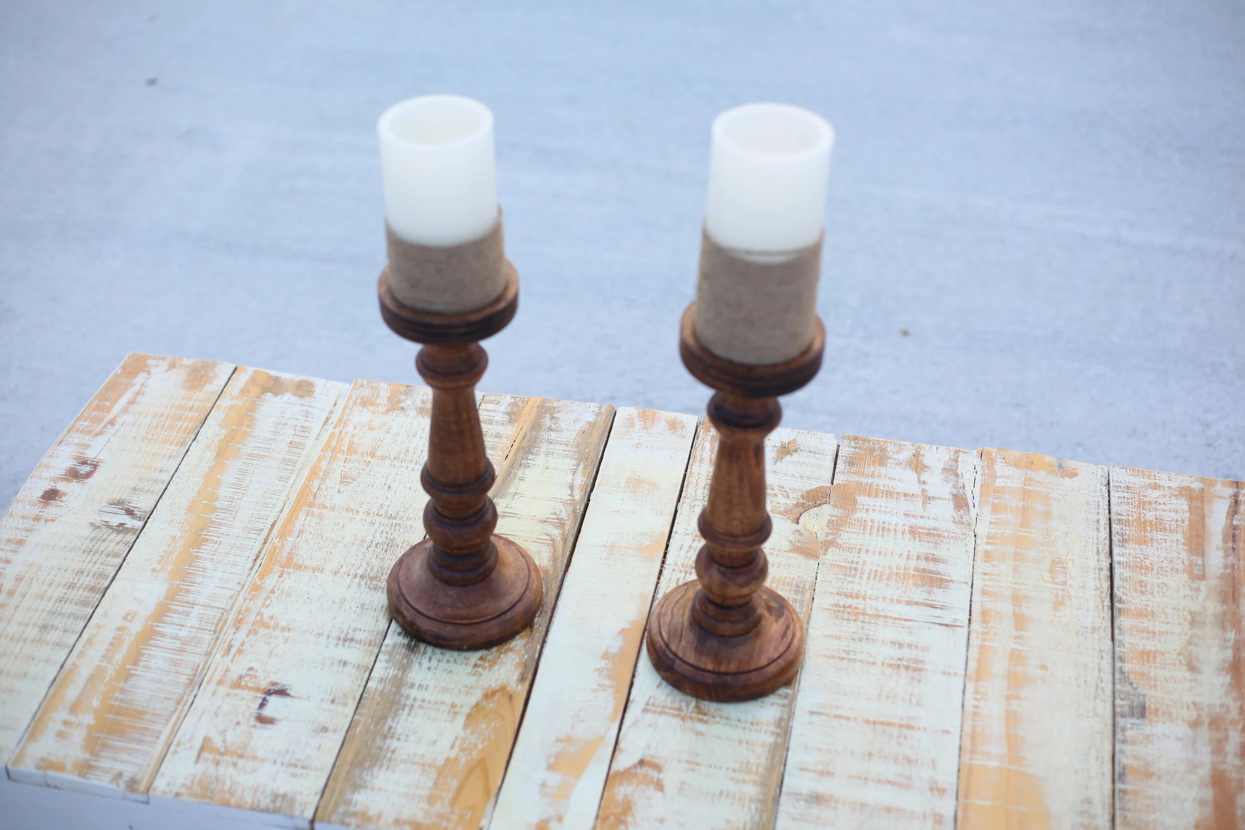 Boho Wooden Candle Set