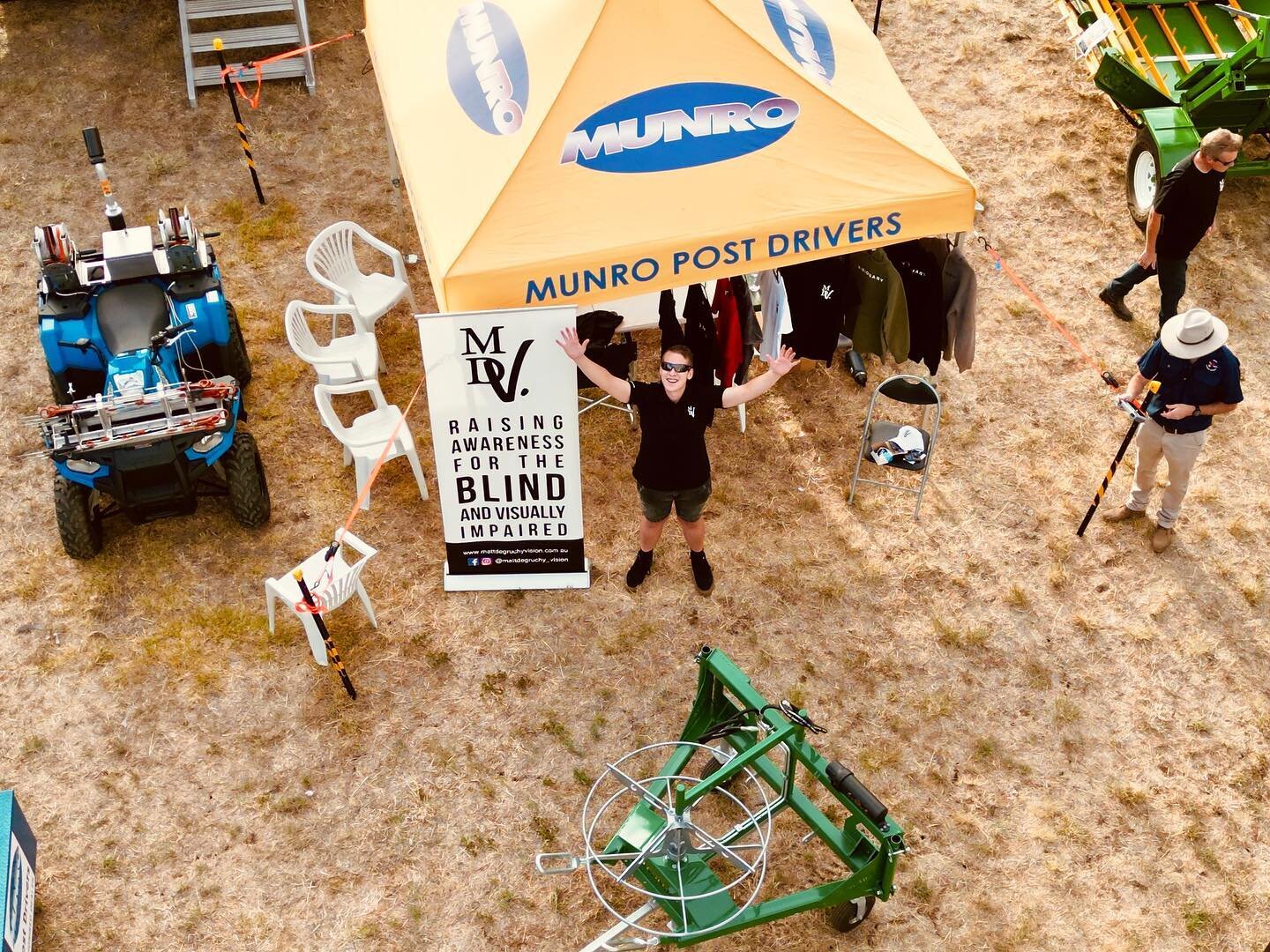 Got some cool drone shots at the Feild days thanks to Alex 😄
MDV. Clothing located at Rex Stotten Machinery sales site.

Come say G&rsquo;day 👋 

Image Deacriptions are available in Alt Text.