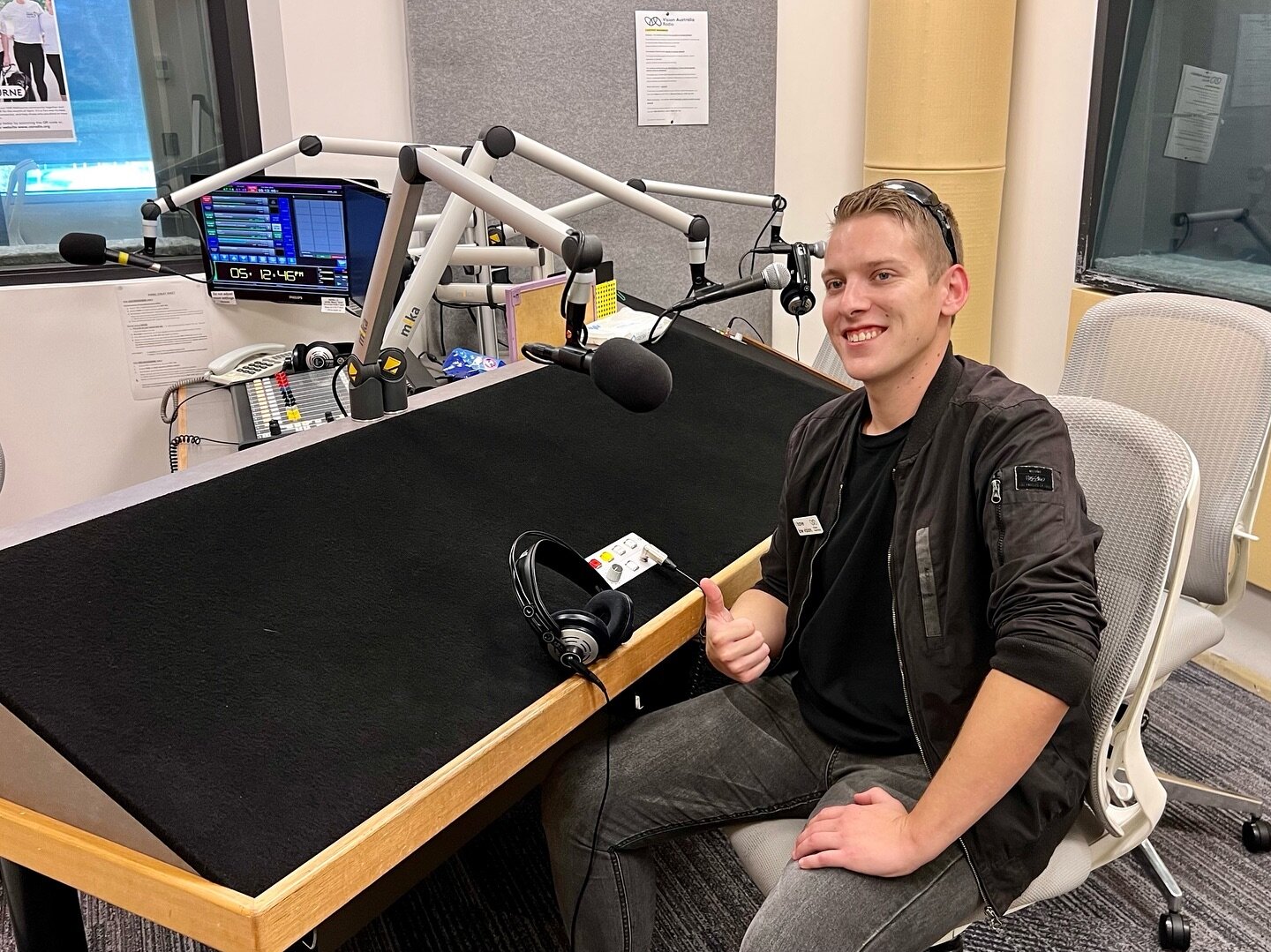 Today I had my first in studio Radio training session at @visionaustralia with my mentor from @cmto.org.au where I&rsquo;m currently a part of the audio ability training program. 
Looking forward to getting behind the mic on the radio 😃🎙️

Image De