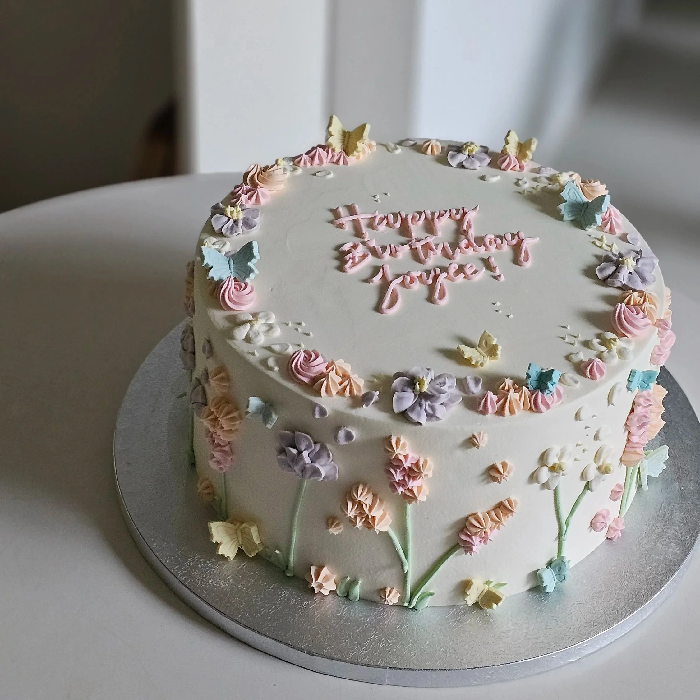 Pastel Garden Floral Cake - Pixie Petals