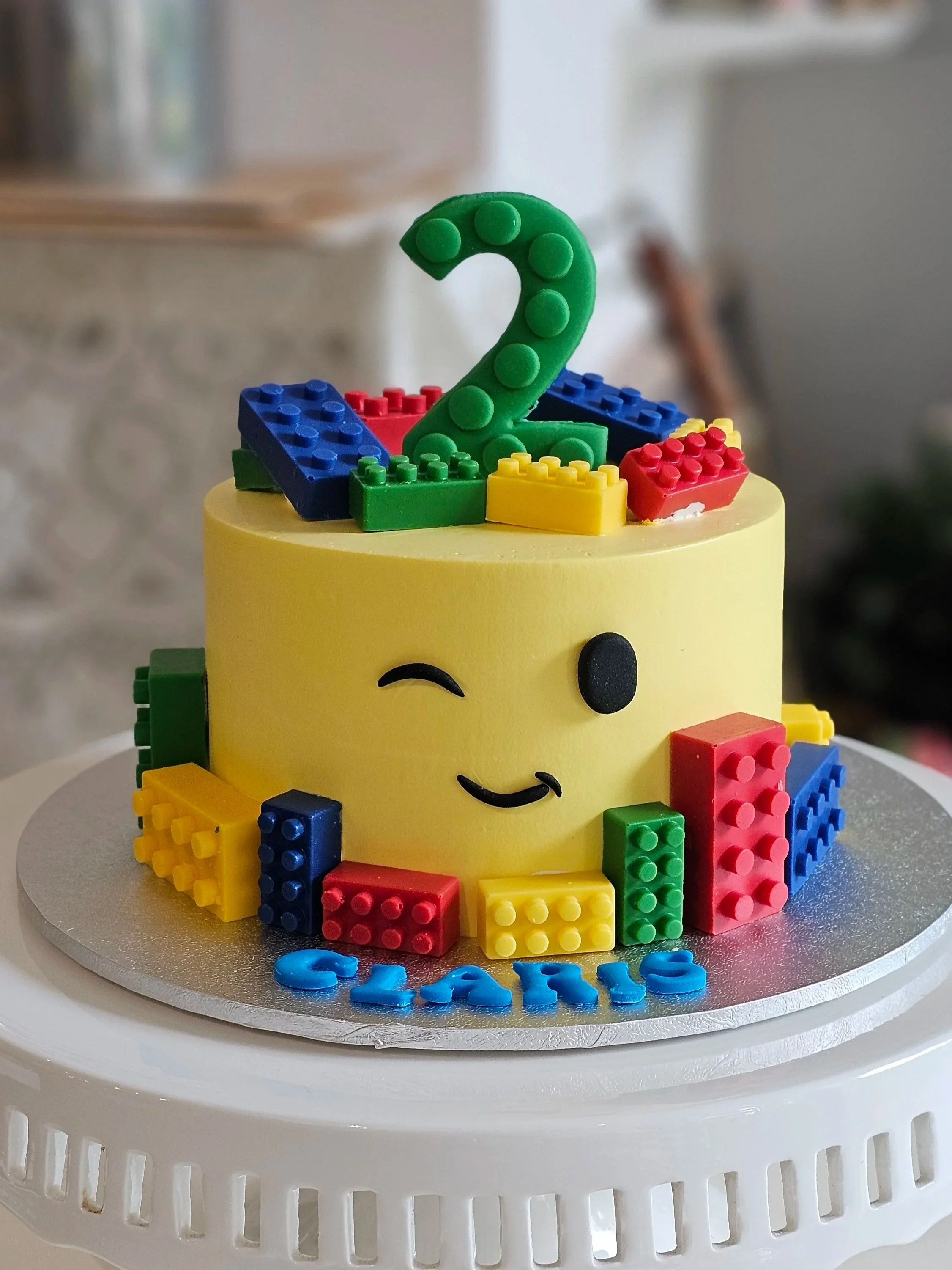 Lego Inspired Cake - Building Brick Cake