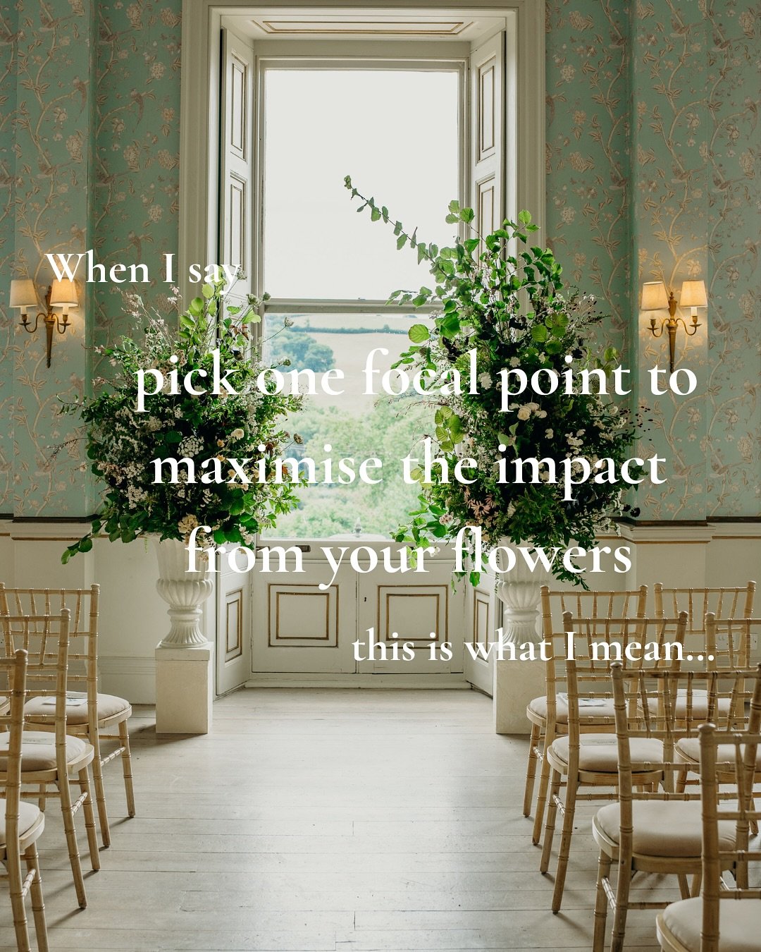 When I say pick one focal point to maximise the impact from your flowers this is what I mean&hellip;

Choose one focal point which can be used for multiple big moments during your day and focus flowers there to give a real sense of abundance. This is