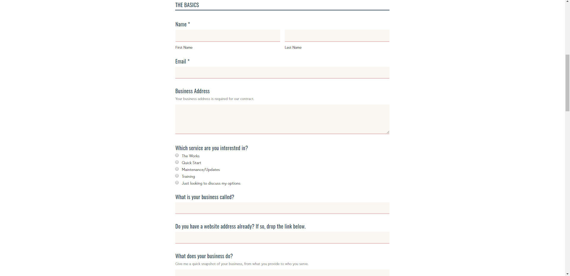 Design questionnaire