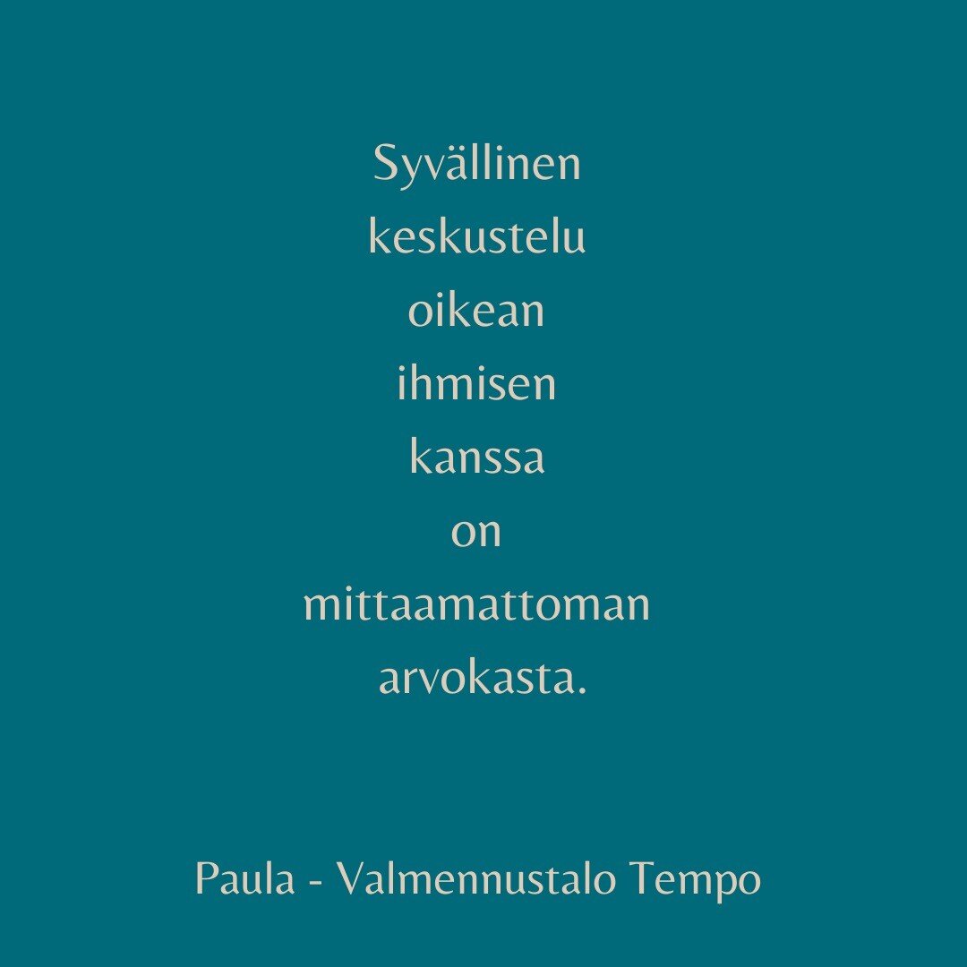 #syv&auml;llinen #keskustelu #arvokas #valmennustalotempo #ty&ouml;el&auml;m&auml;talotempo #koulutustalotempo #terapiatalotempo #lyhytterapia
#yritt&auml;j&auml; #opiskelija #ty&ouml;nohjaus #ty&ouml;hyvinvointi #merkityksellinenty&ouml; #ty&ouml;yh