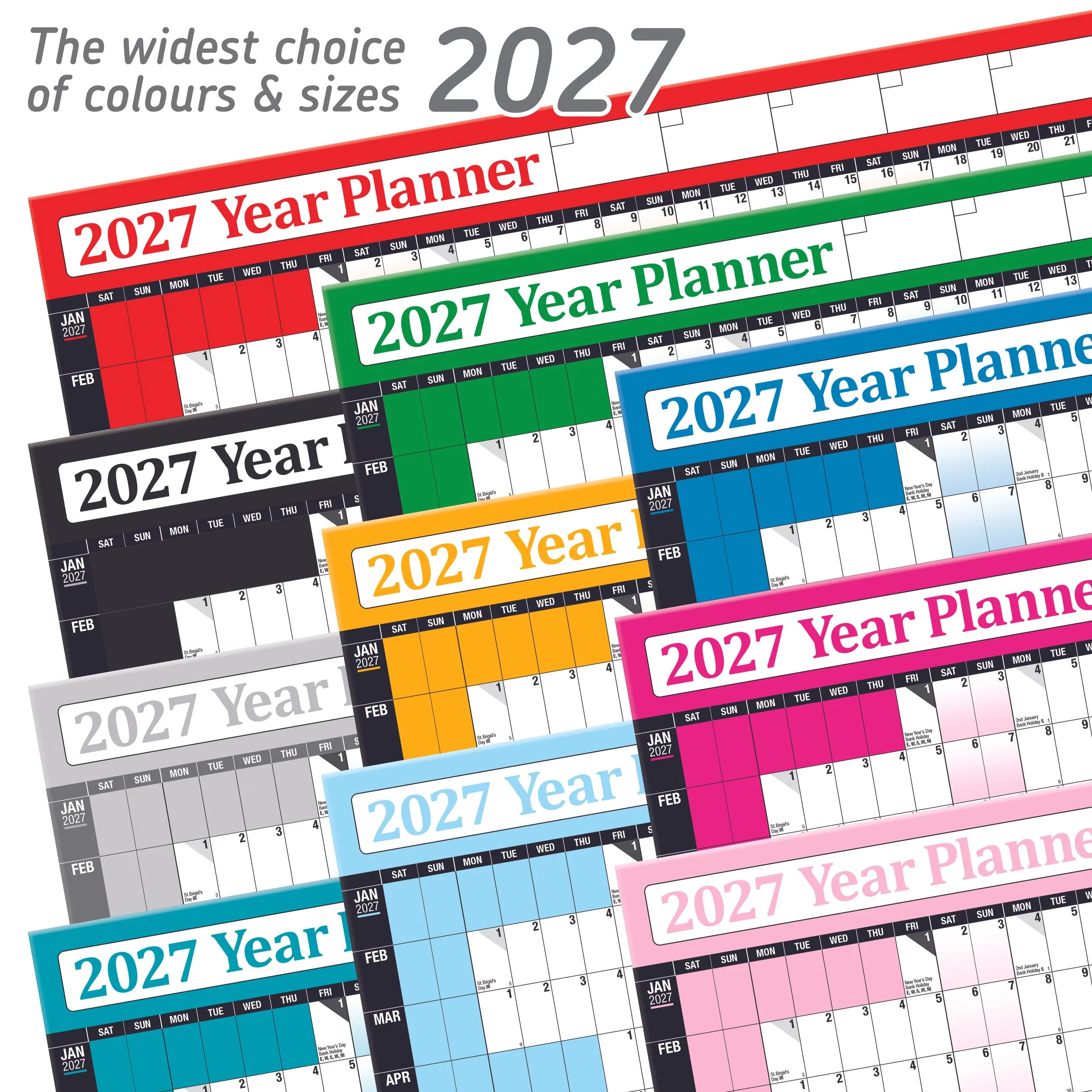 2027 Year Planner / Wall Chart / Calendar