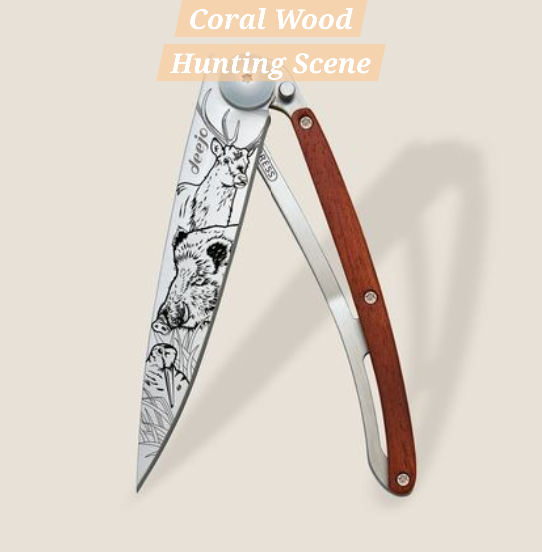 Coral Wood Hunting Scene Knife - The Male Room.png