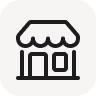 Simplified black-and-white icon of a store.