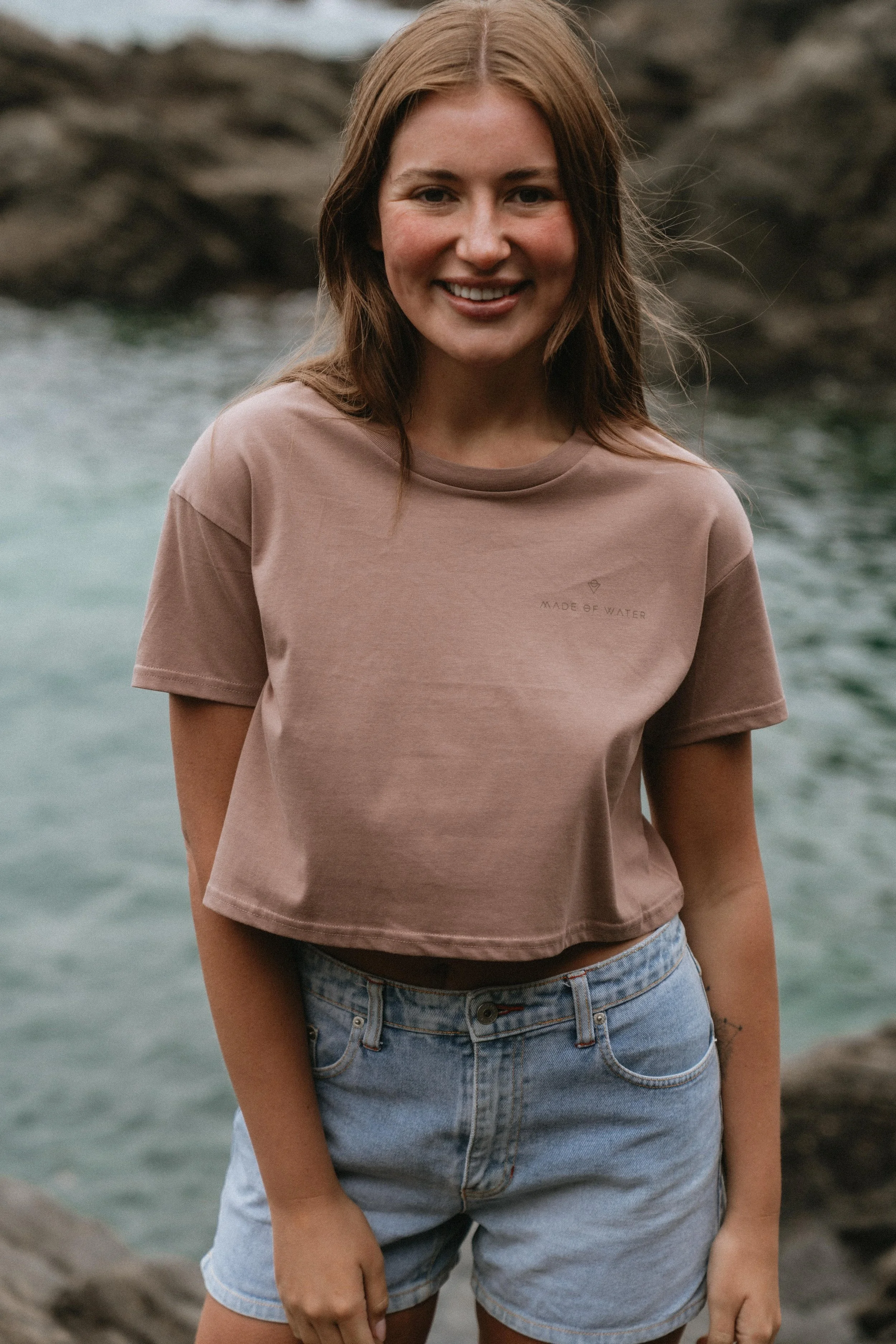 Made of Water Womens Cropped T-Shirt - Hazy Pink