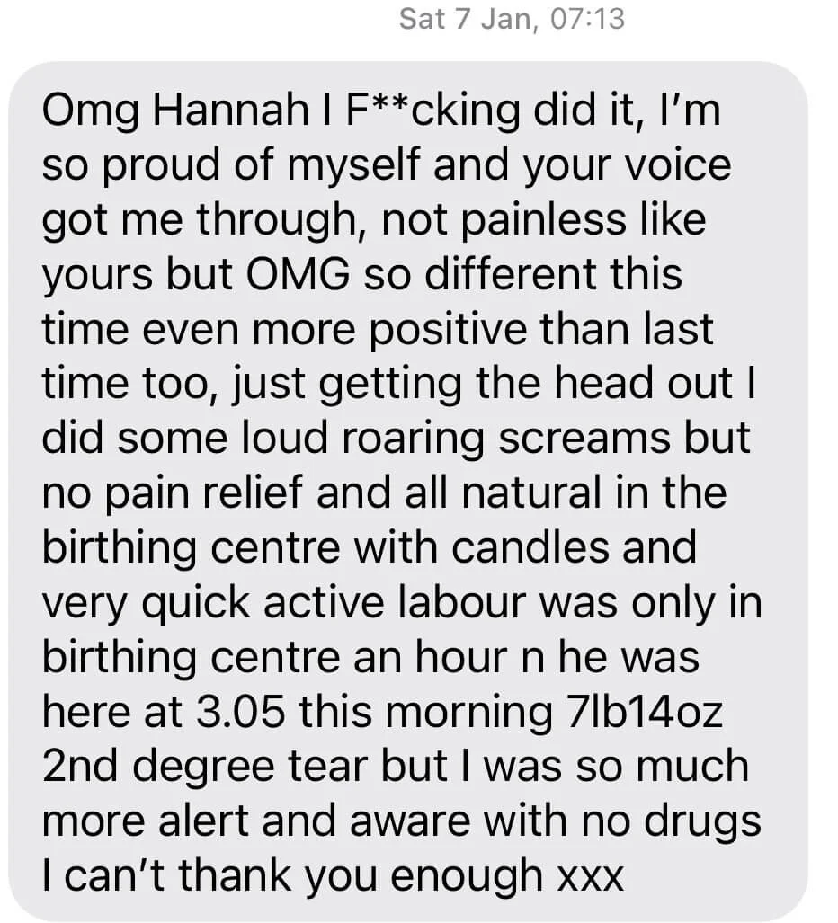 the birth story for an induced labour - the text message