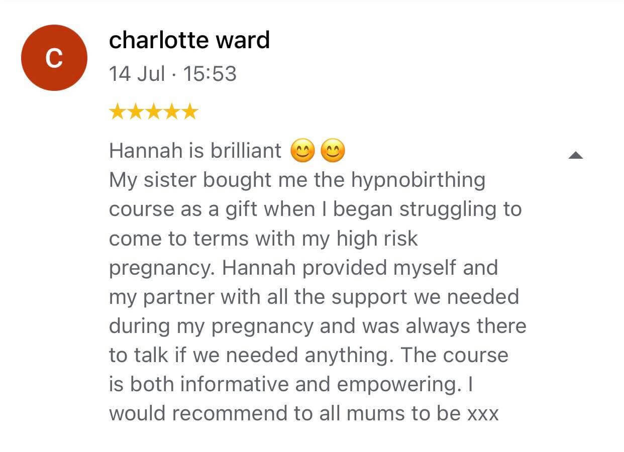 Review of a private hypnobirthing course in Wakefield West Yorkshire