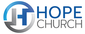 Hope Church logo with stylized blue and gray design