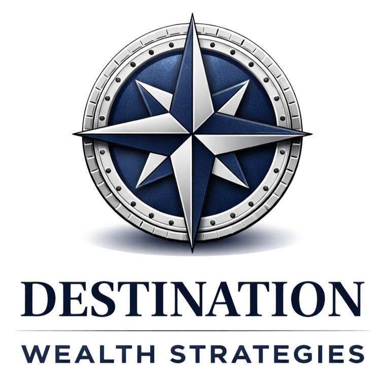 A compass rose logo with the words "Destination Wealth Strategies" underneath.