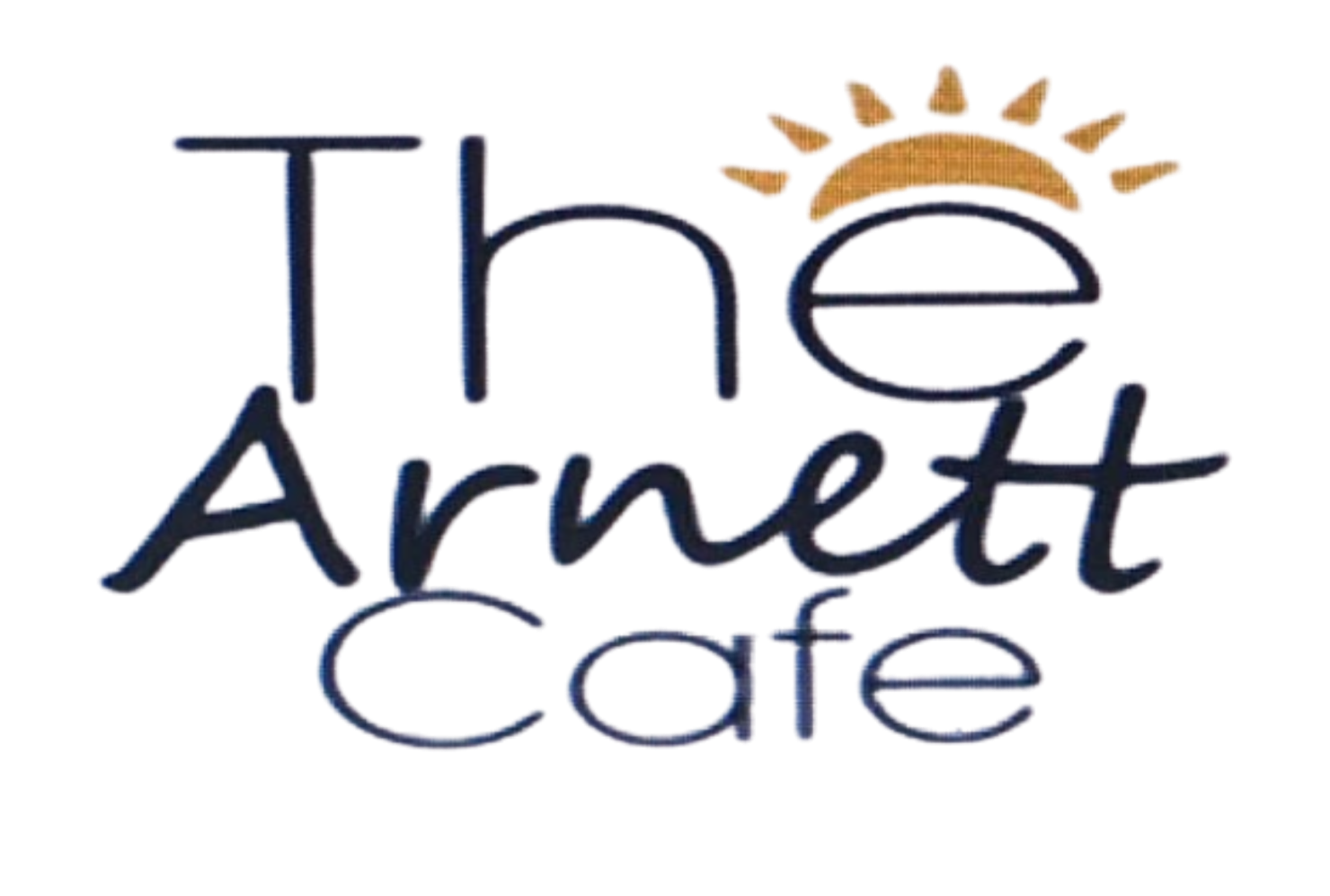 Logo reading 'The Arnett Cafe' with a sun illustration above the 'e' in 'The'
