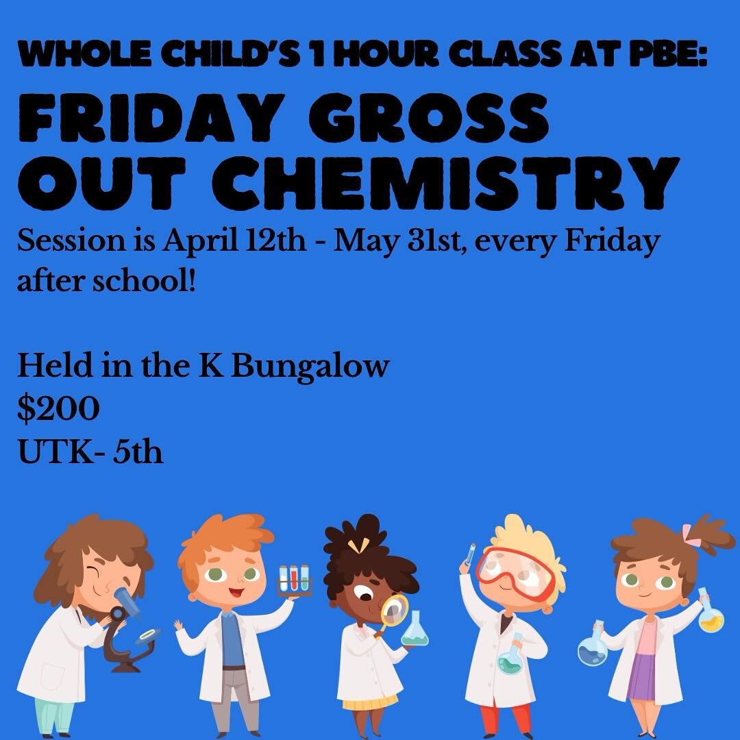 Calling all student chemists!! This hands on and explosive class is every Friday starting 4/12! Get registered before it&rsquo;s too late!