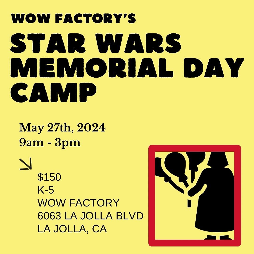 3 weeks away! Our Star Wars themed Memorial Day Camp is coming up and we want to see you there! Get registered at wholechildsd.com before it&rsquo;s too late!