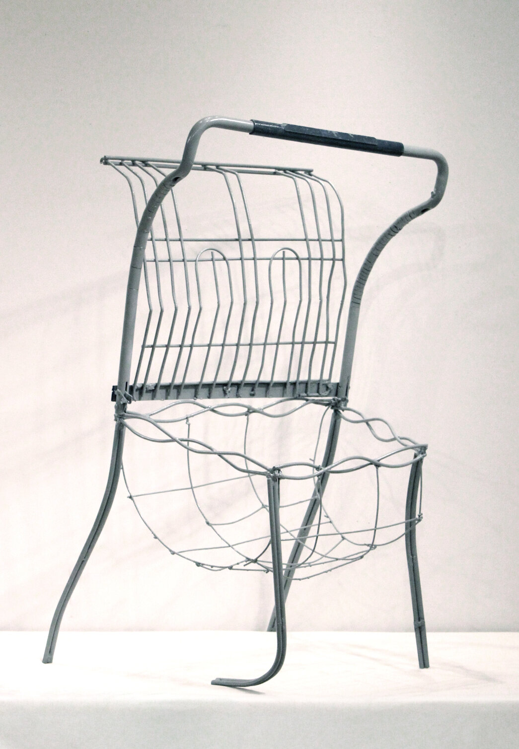 "Sad Buggy"
Steel, Grey Paint, & Salvaged shopping cart handle