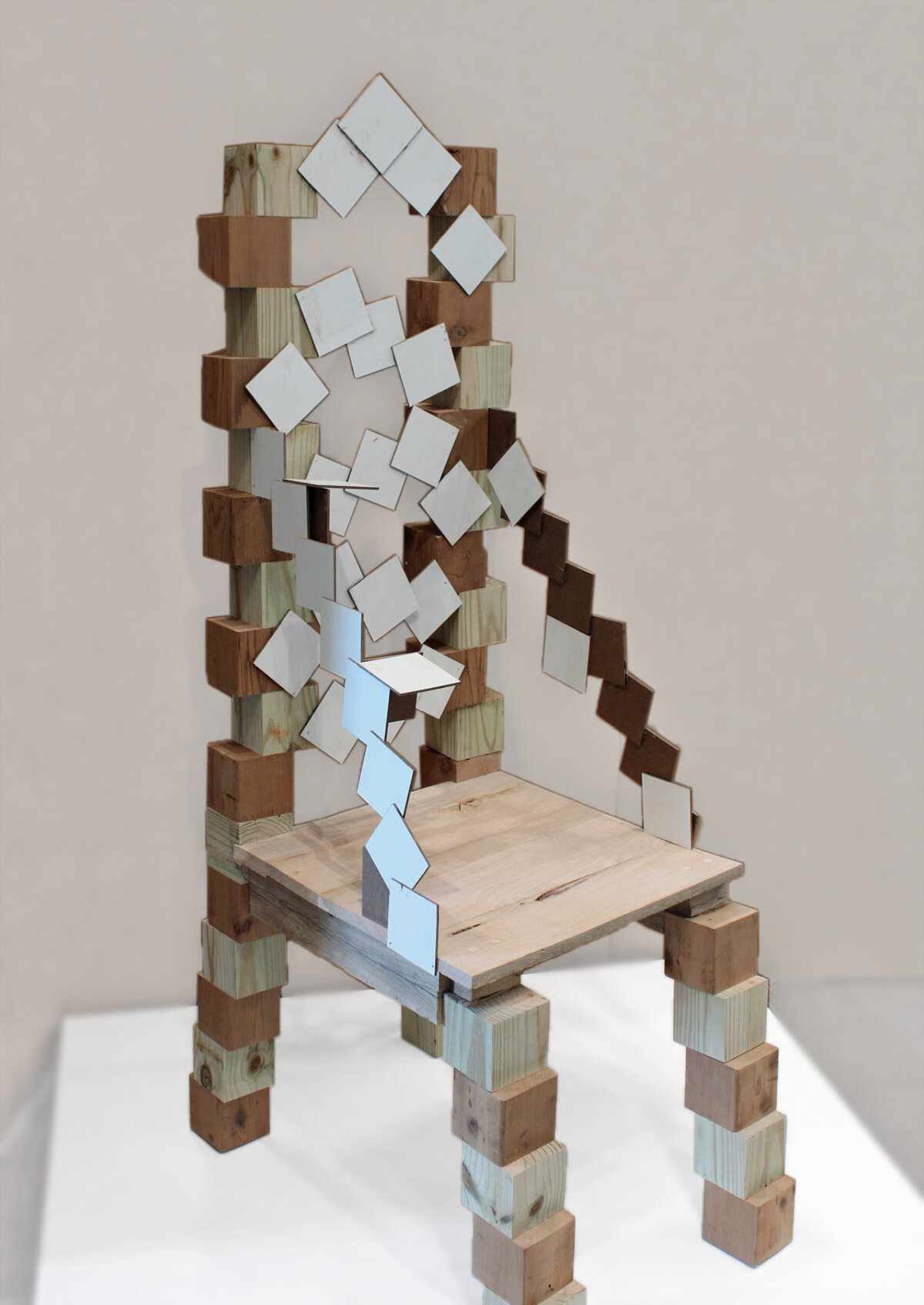 "All Blocked up and nowhere to go"
Pine, oak, & Salvaged White Board