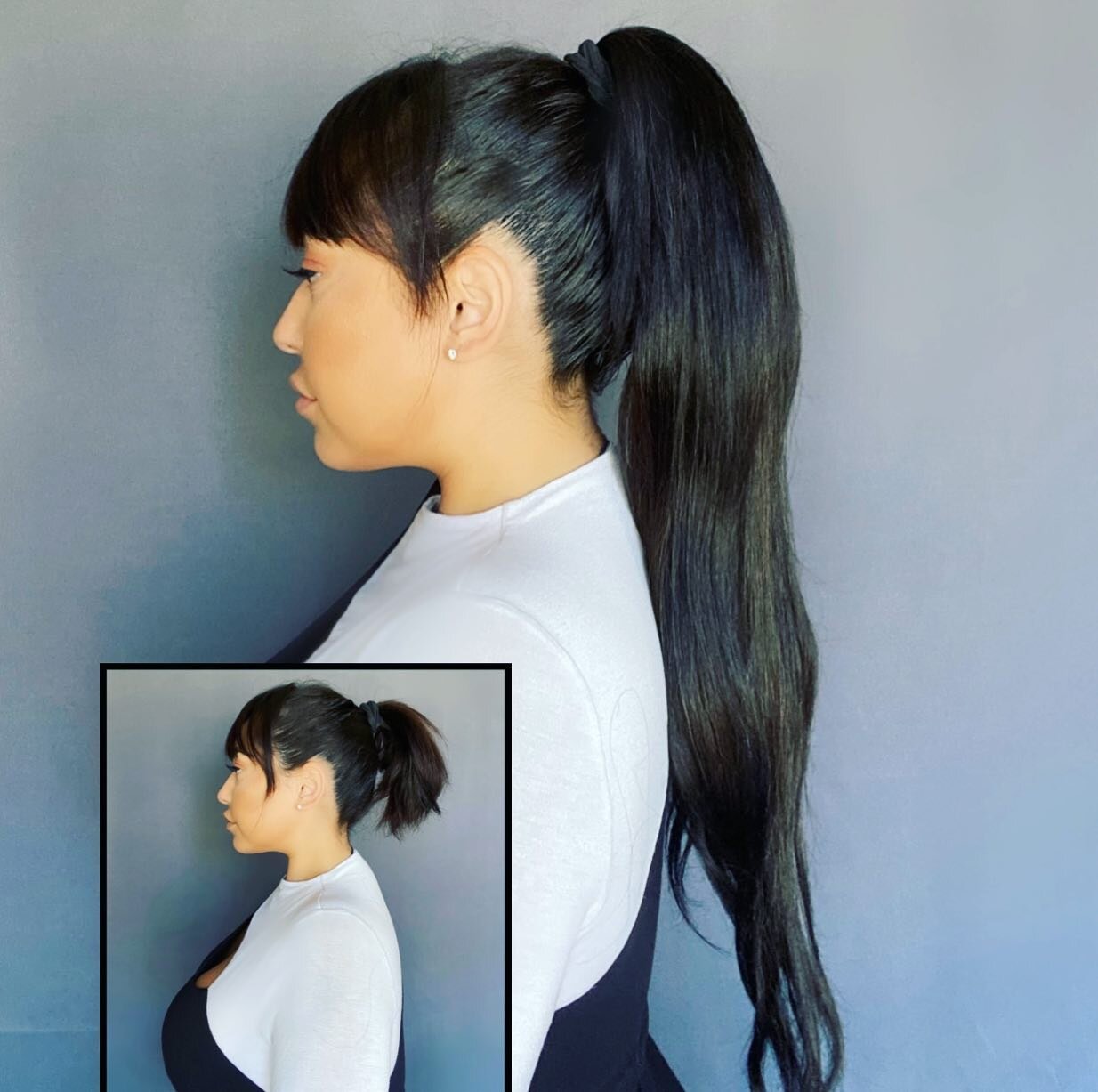 Did someone say SNATCHED ponytail??? 

YES, this is with the Wigstension!! The only hair extension unit you will need, the most versatile piece on the market!! 

.
.

#hairpeacepro #wigstension #extensions #snatched #pony #beforeandafter #beforeansaf