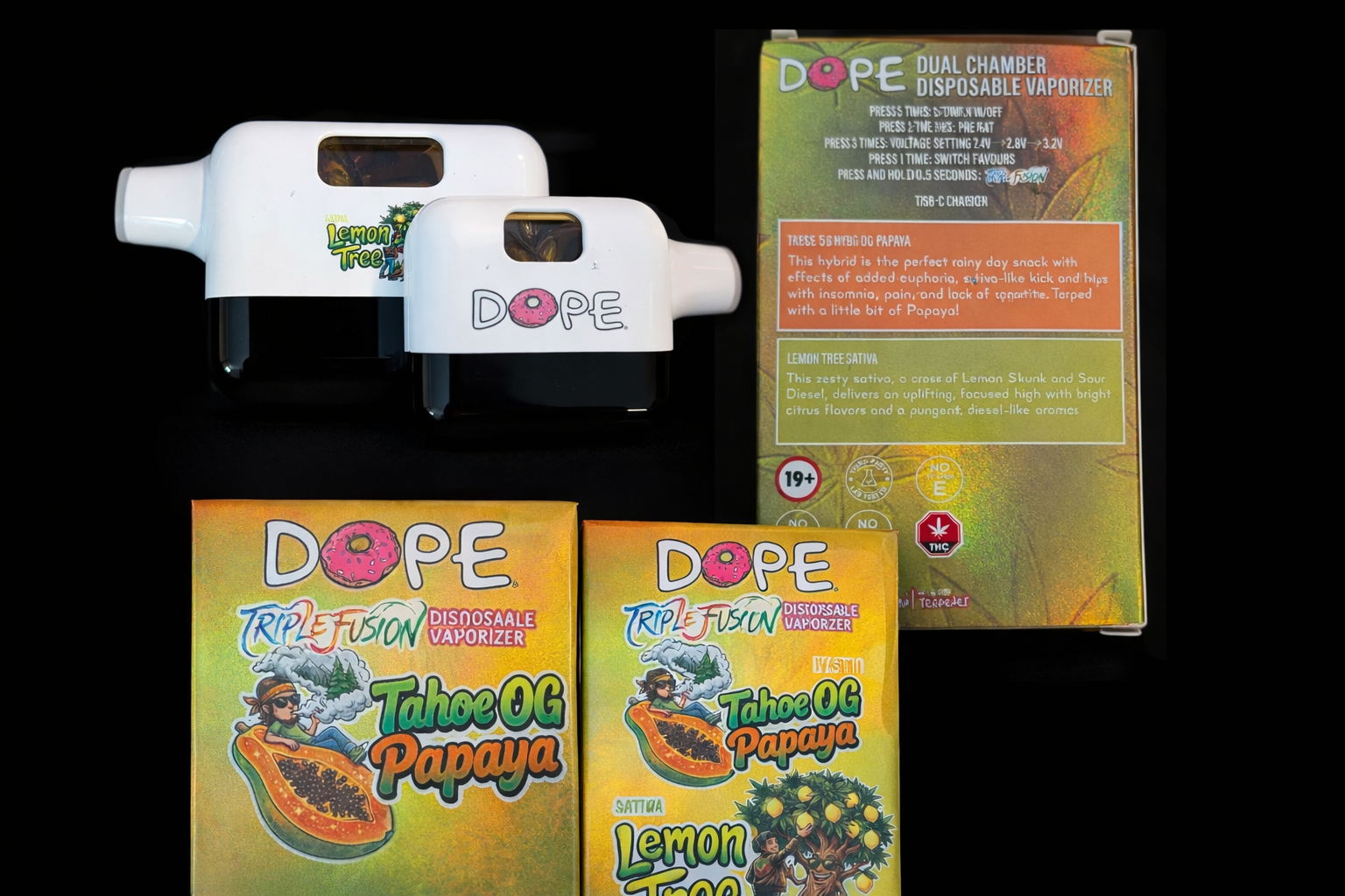 DOPE 4G VAPES - TAHOE OG PAPAYA & LEMON TREE (NEW & IMPROVED)