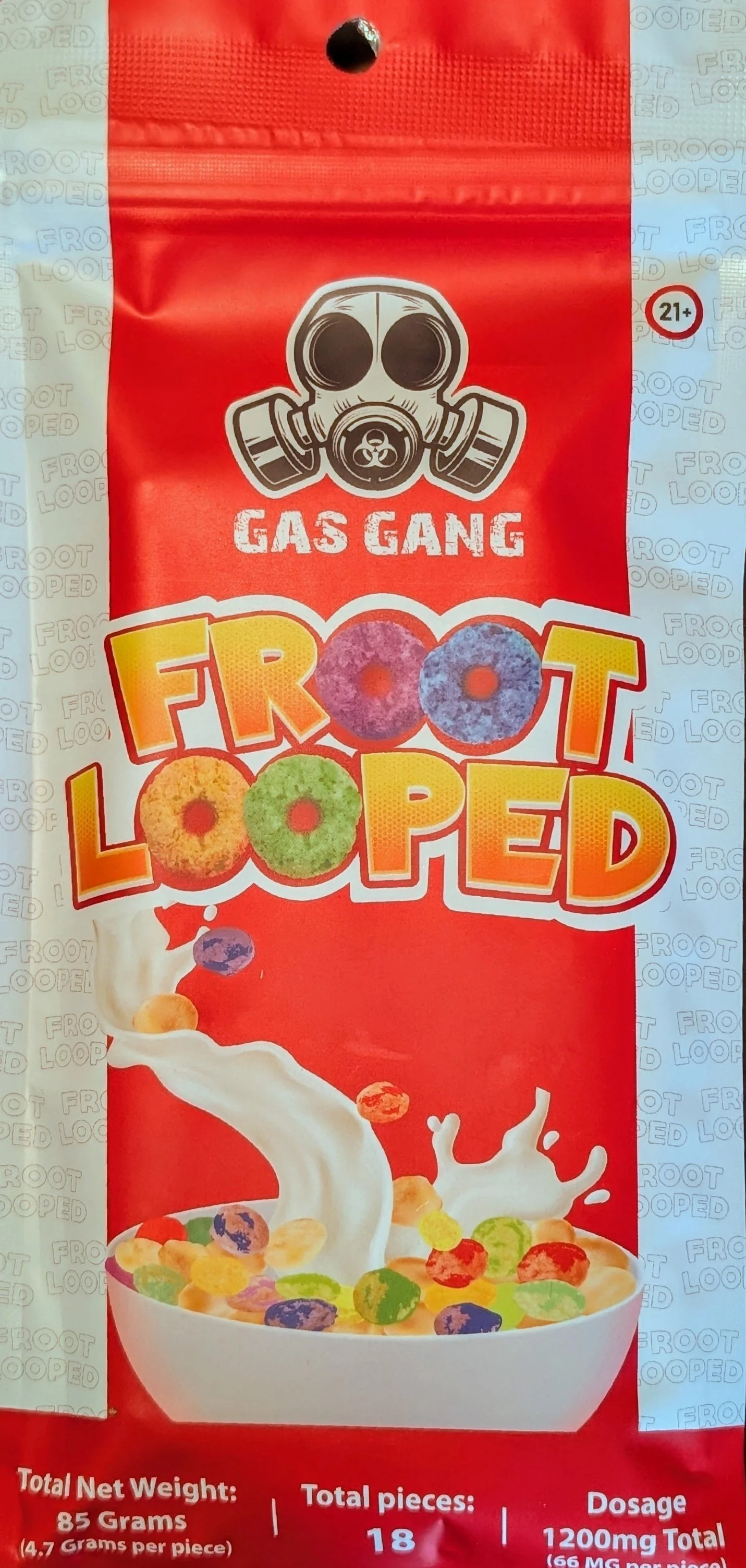 GAS GANG CHOCOLATE BARS 1200MG THC - FROOT LOOPED