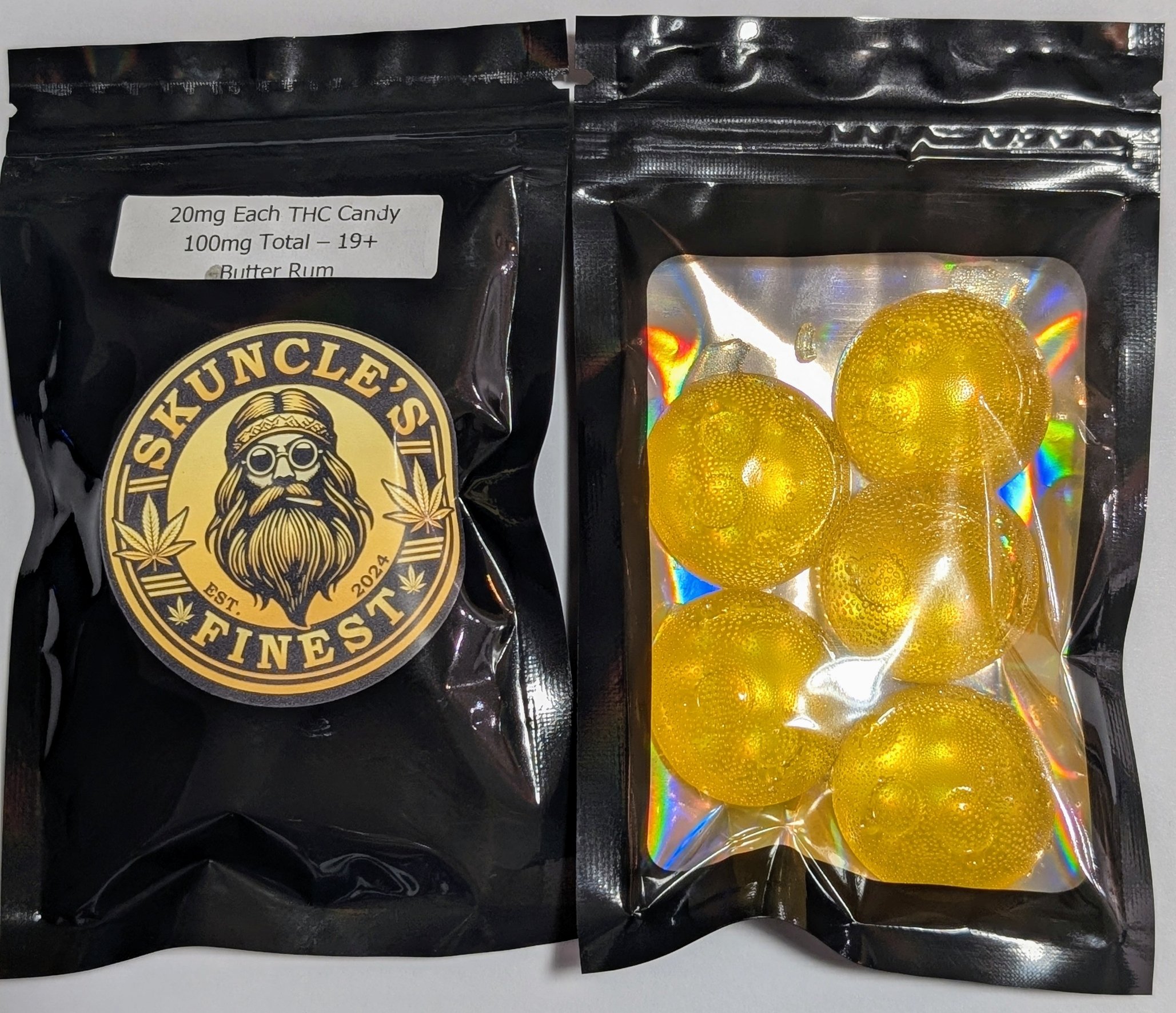 SKUNCLE'S HIPPY TREATS - BUTTER RUM HARD CANDY 100mg THC