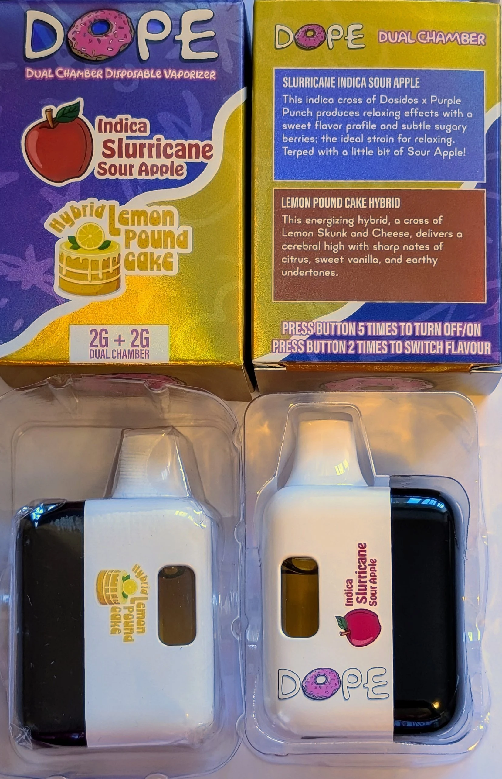 DOPE DUAL SWITCH 4G DISPOSABLES - SLURRICANE SOUR APPLES & LEMON POUND CAKE