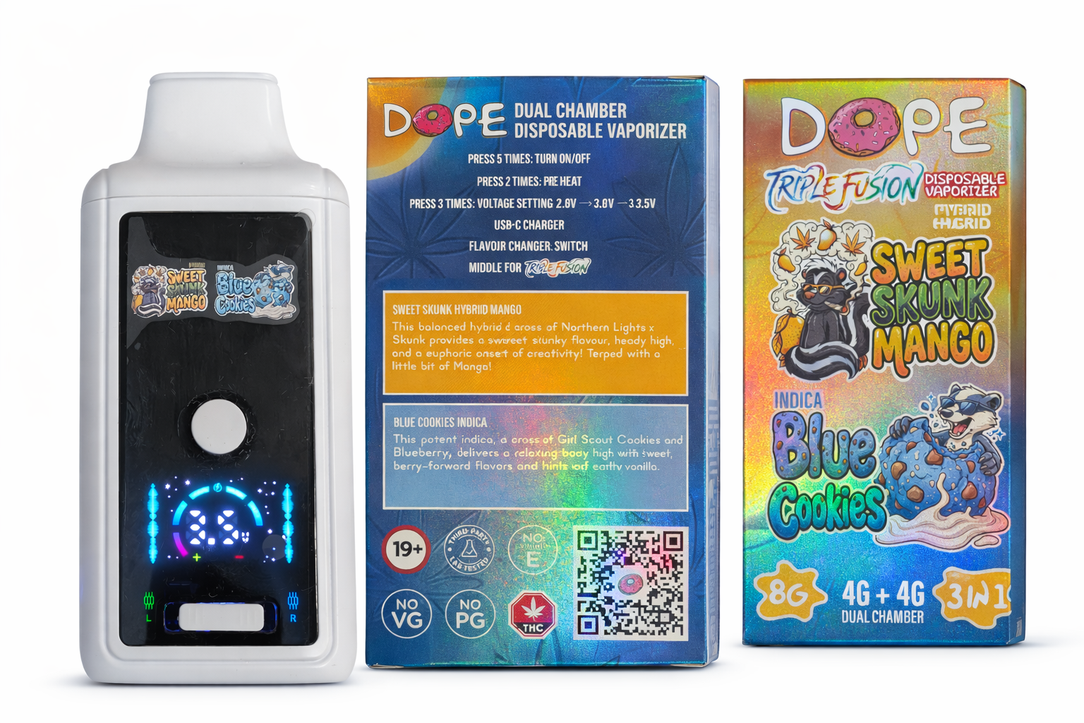 DOPE 8G VAPES - SWEET SKUNK MANG0 & BLUE COOKIES