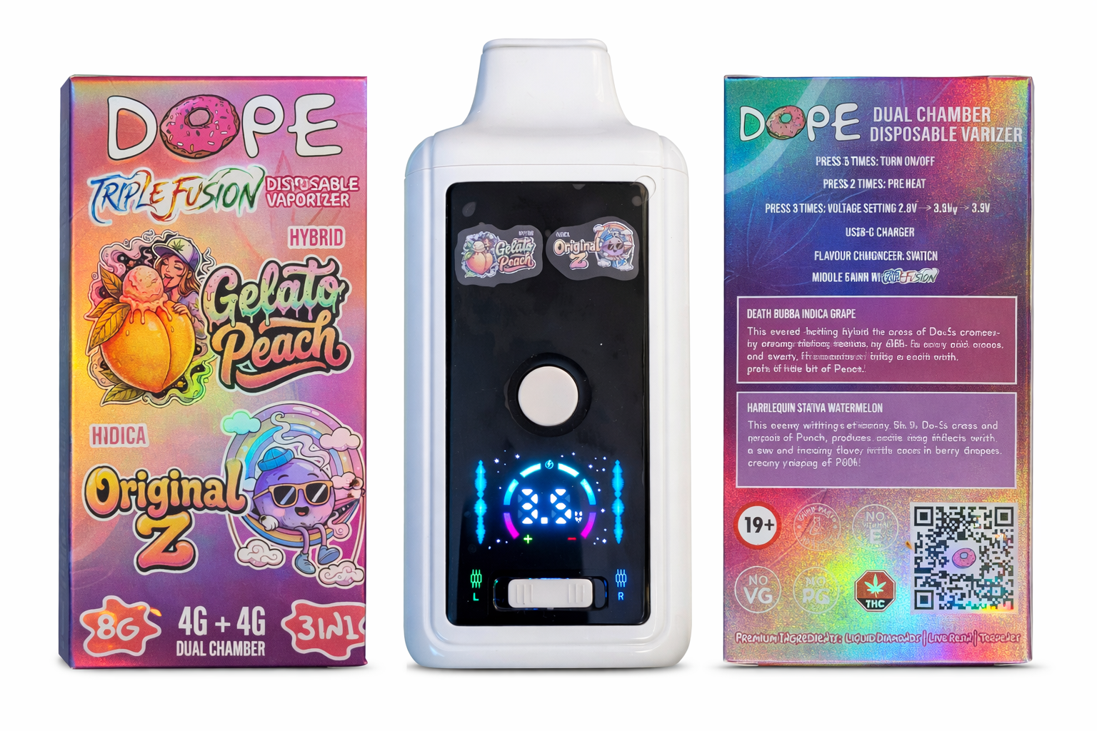 DOPE 8G VAPES - GELATO PEACH & ORIGINAL Z