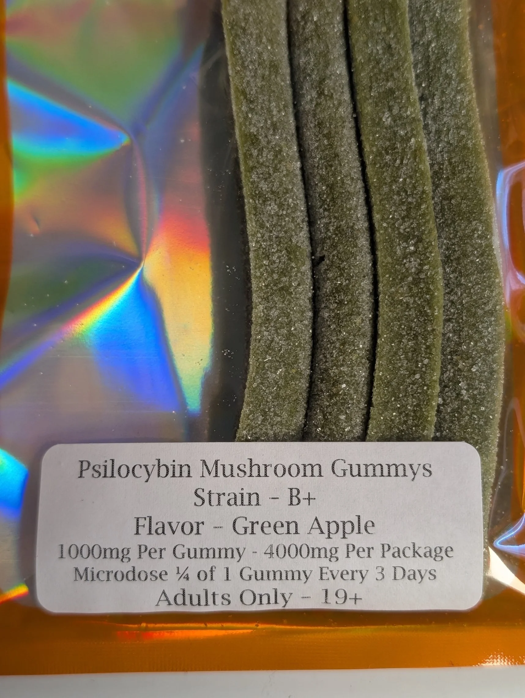 PSILOCYBIN MUSHROOM GUMMIES - B+  GREEN APPLE