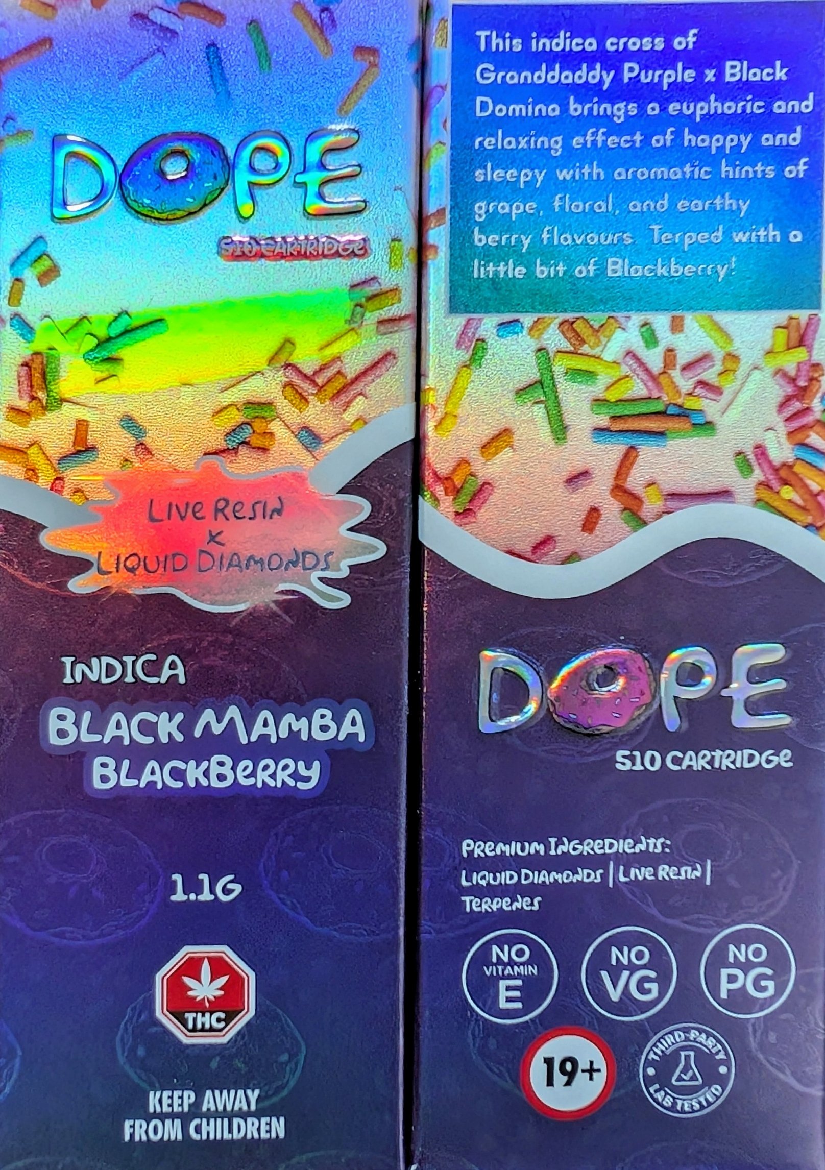 BLACK MAMBA BLACKBERRY - DOPE 1.1G CARTRIDGE