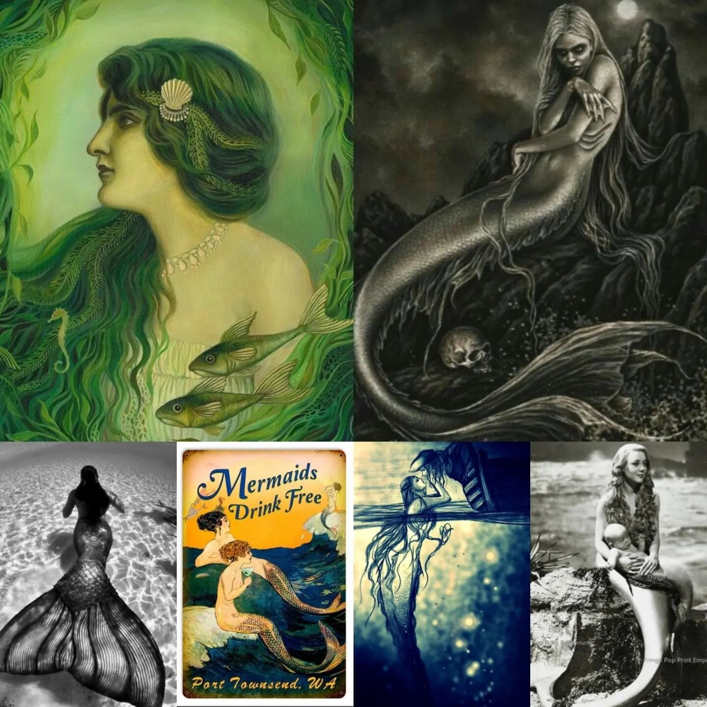 Continuing to share my favourite little process of gathering images as atmosphere for lyrics, here's the mood board I created for 'The Mermaid &amp; The Sailor' (to be fair there were SEVERAL for this one but this is my favourite! So many amazing mar