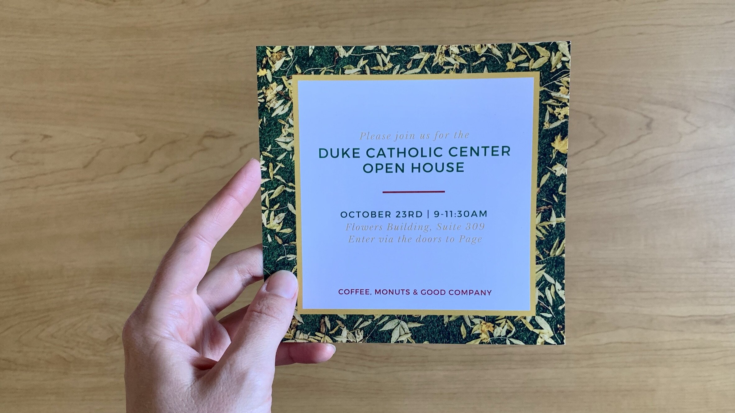 Hand-delivered event invitation