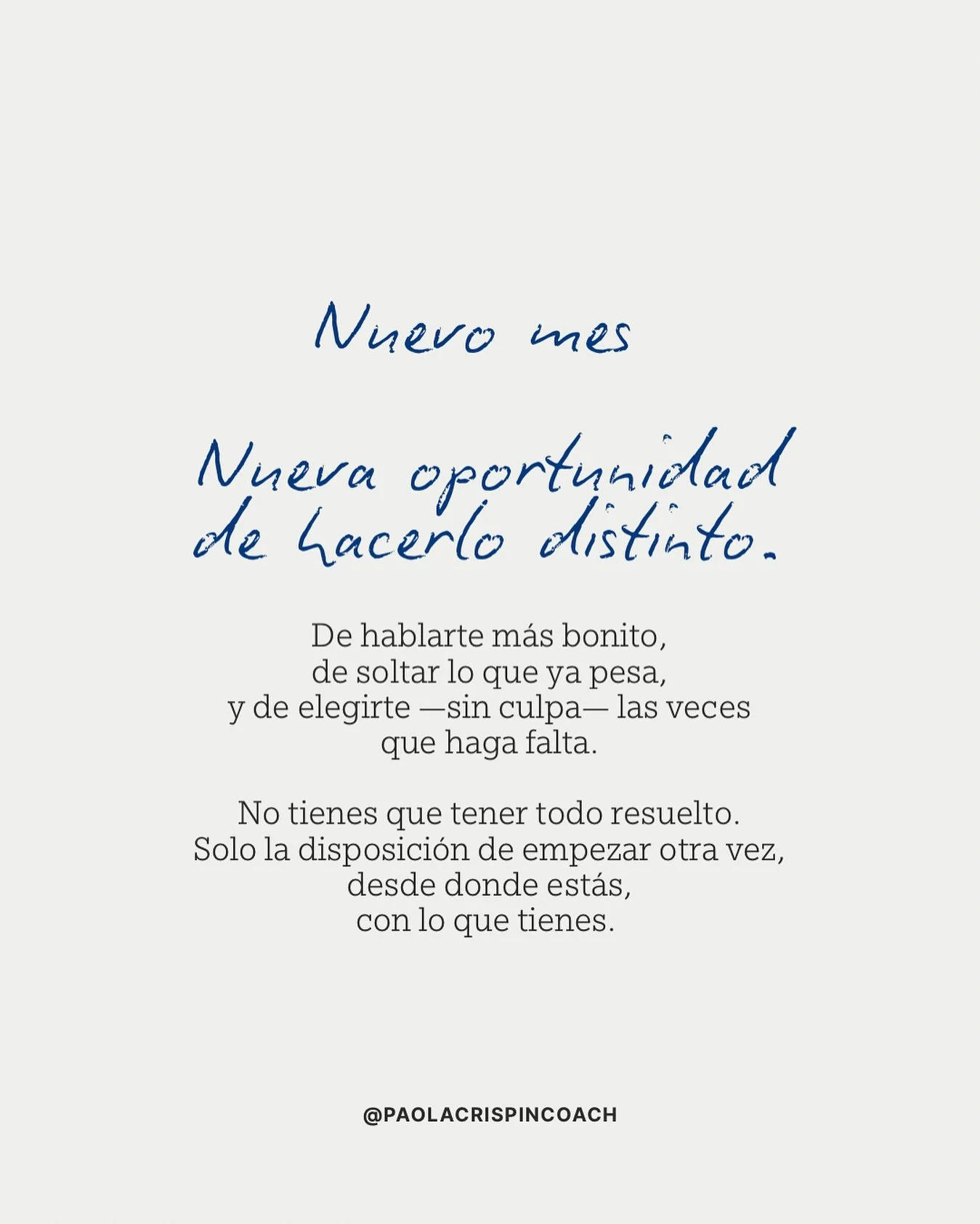 Noviembre no tiene por qu&eacute; ser el mes en que &ldquo;lo logras todo&rdquo;.

Puede ser simplemente el mes en que decides hablarte distinto.
En que sueltas una creencia que ya no te sirve.
En que te permites descansar sin sentir que &ldquo;pierd